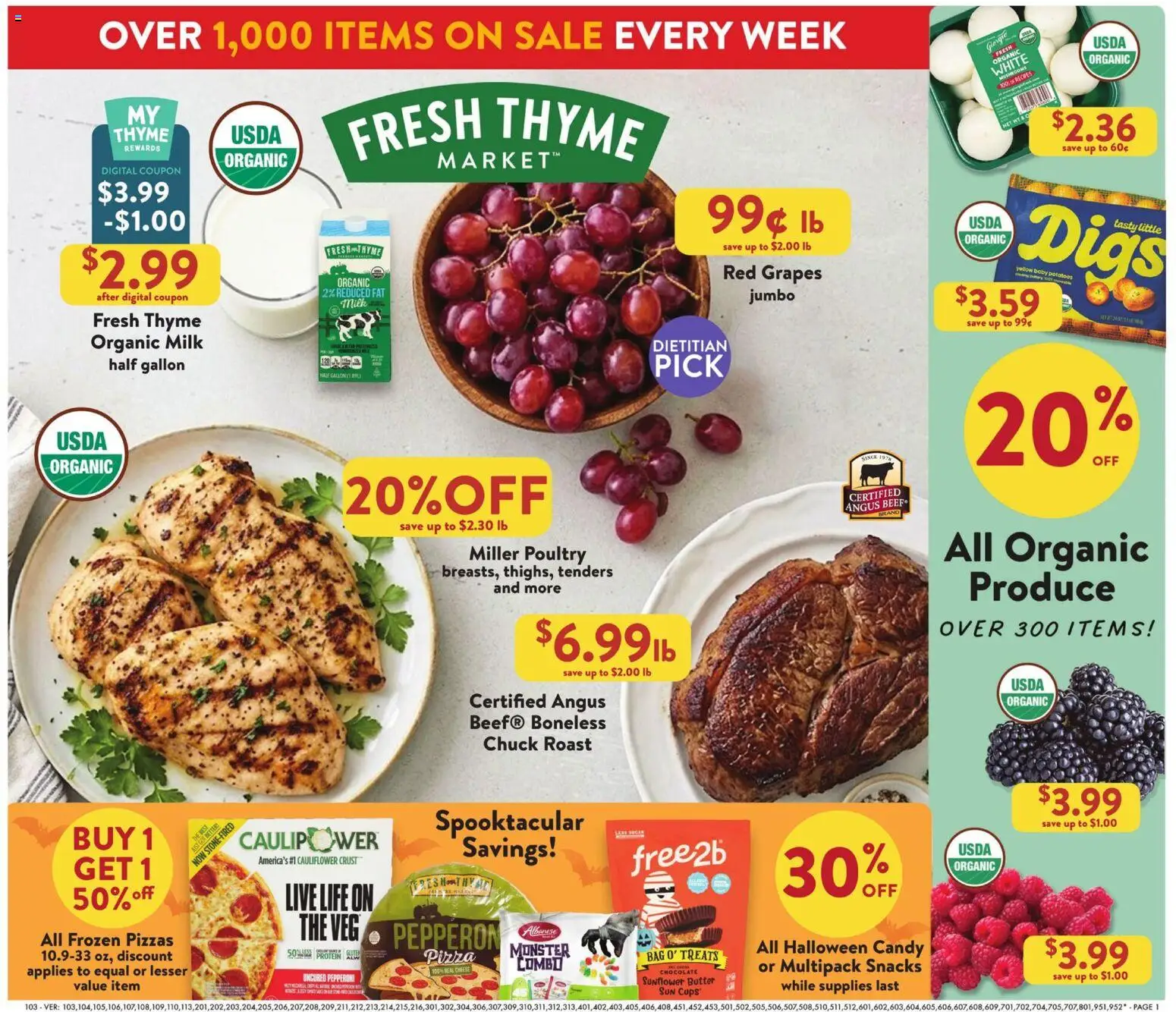 Fresh Thyme Weekly Ad - page 1- valid from 10/21/2026