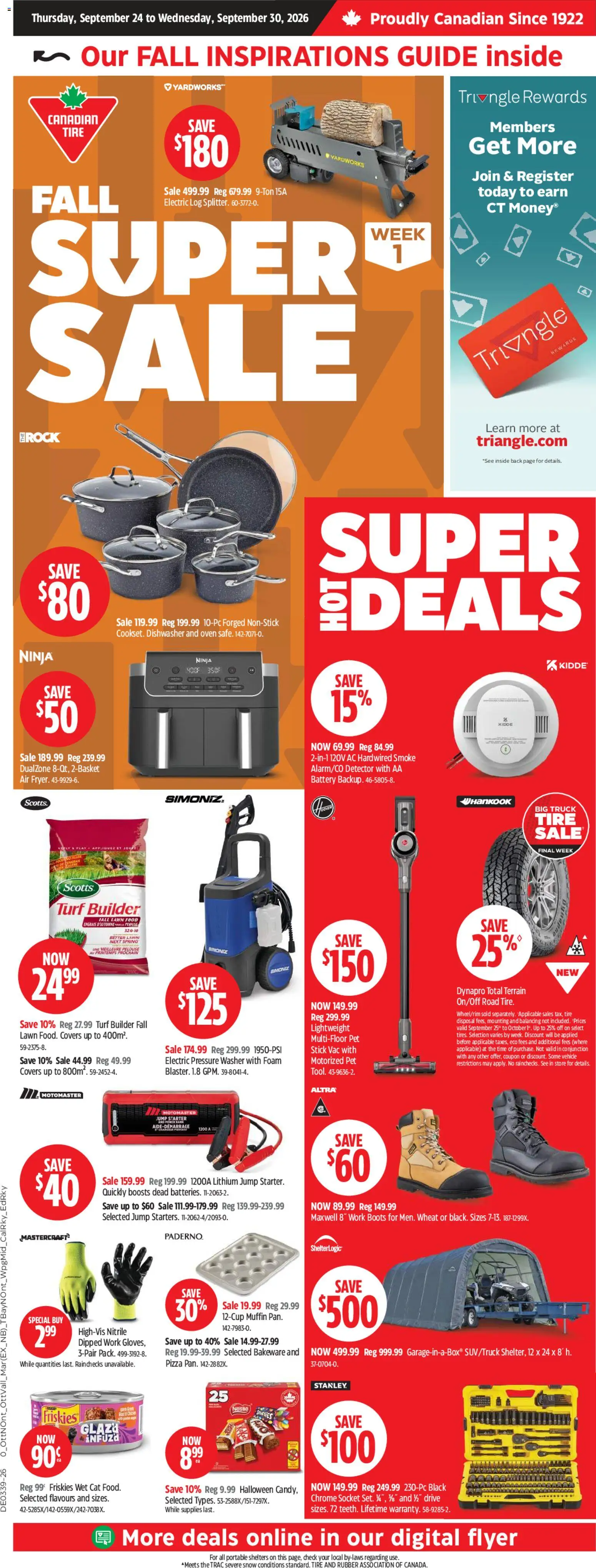Canadian Tire flyer - Fall super sale - page 1- valid from Sep 24, 2026