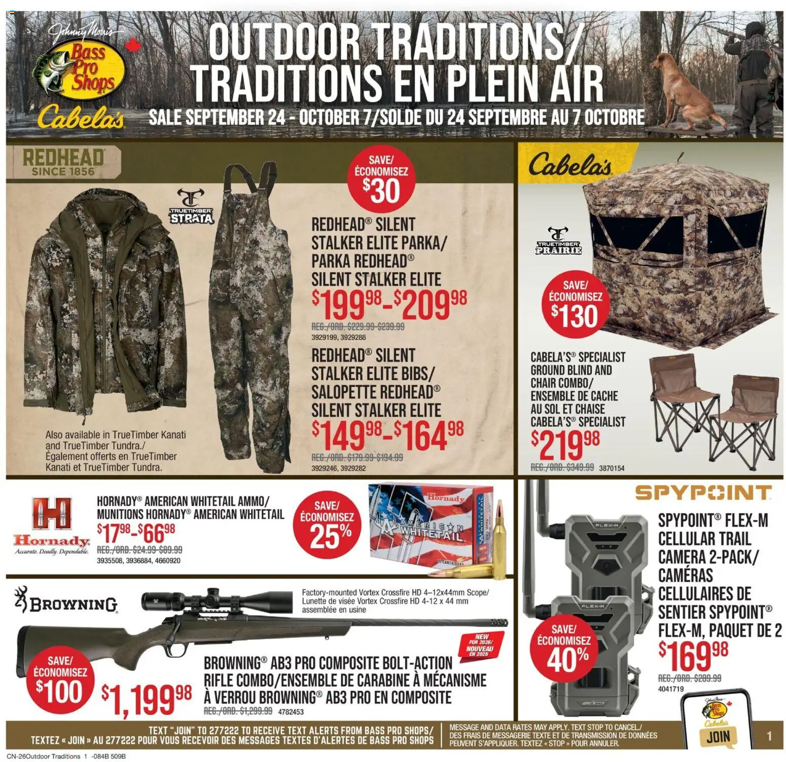 Cabelas weekly flyer / circulaire - page 1- valid from Sep 24, 2026