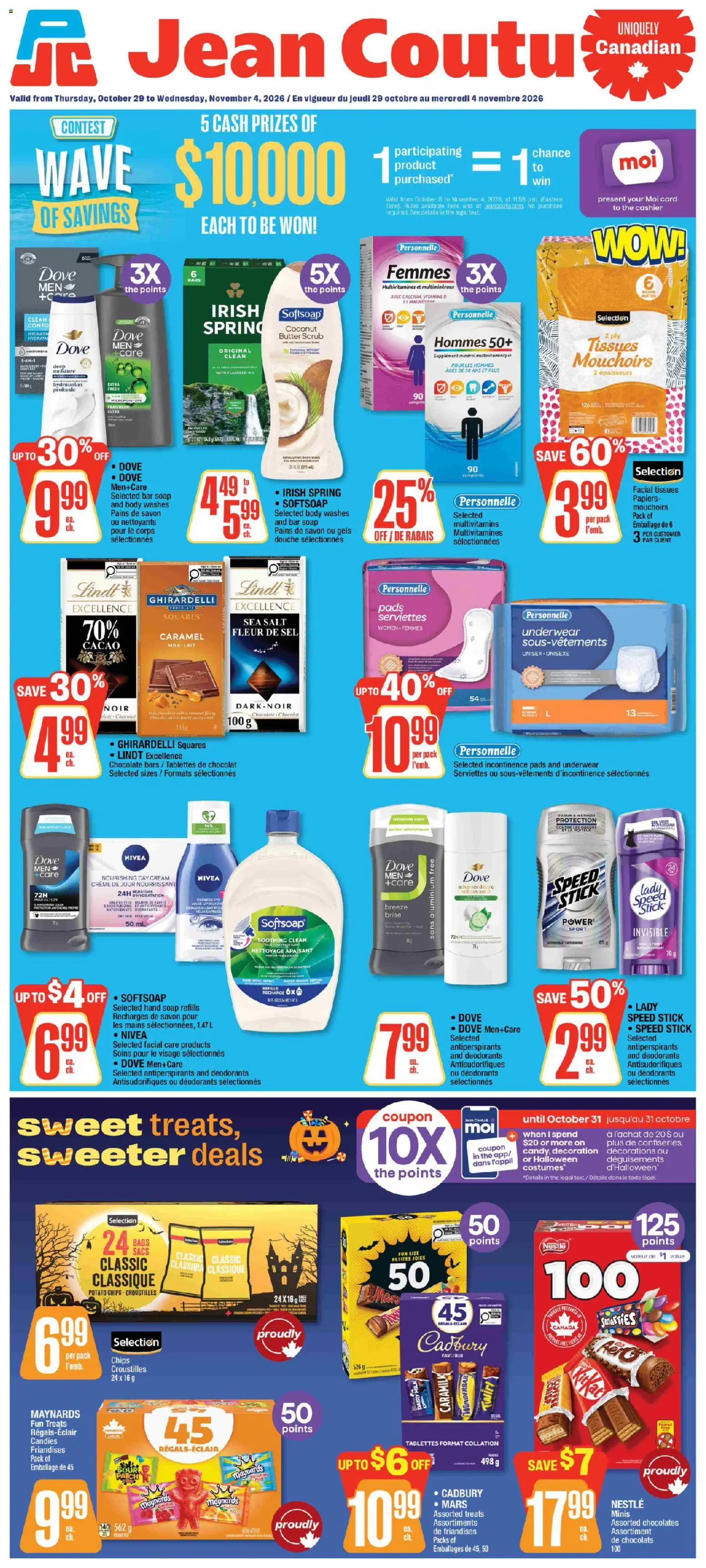 Jean Coutu weekly flyer - page 1- valid from Oct 29, 2026