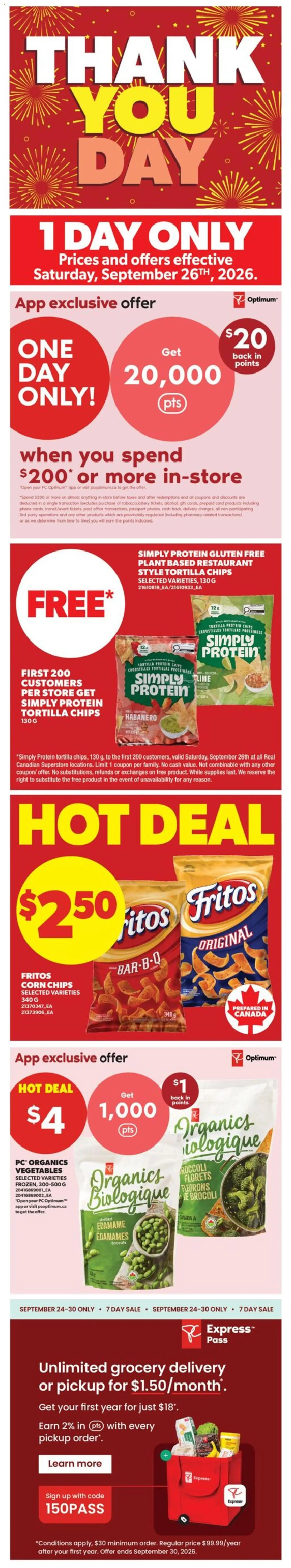 Real Canadian Superstore weekly flyer / circulaire - page 1- valid from Sep 24, 2026