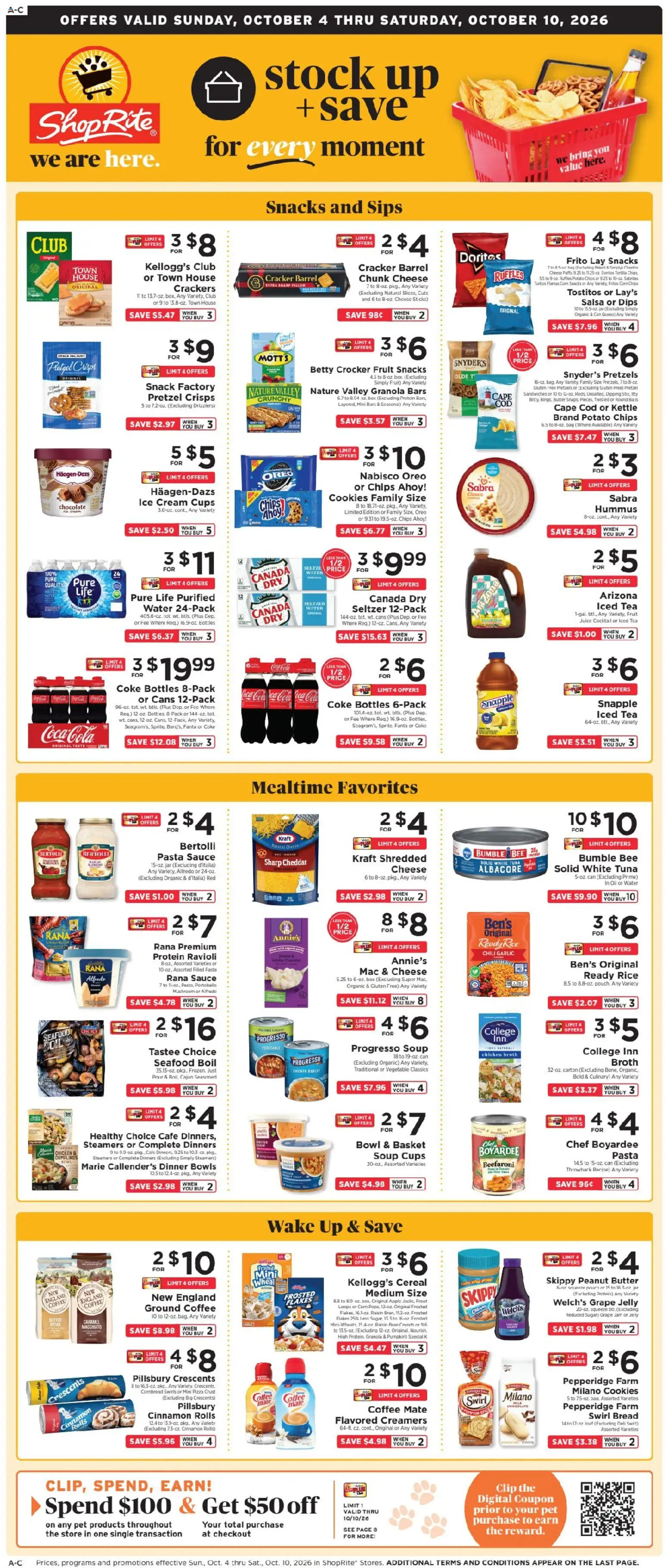 ShopRite Weekly Ad - page 1- valid from 10/04/2026