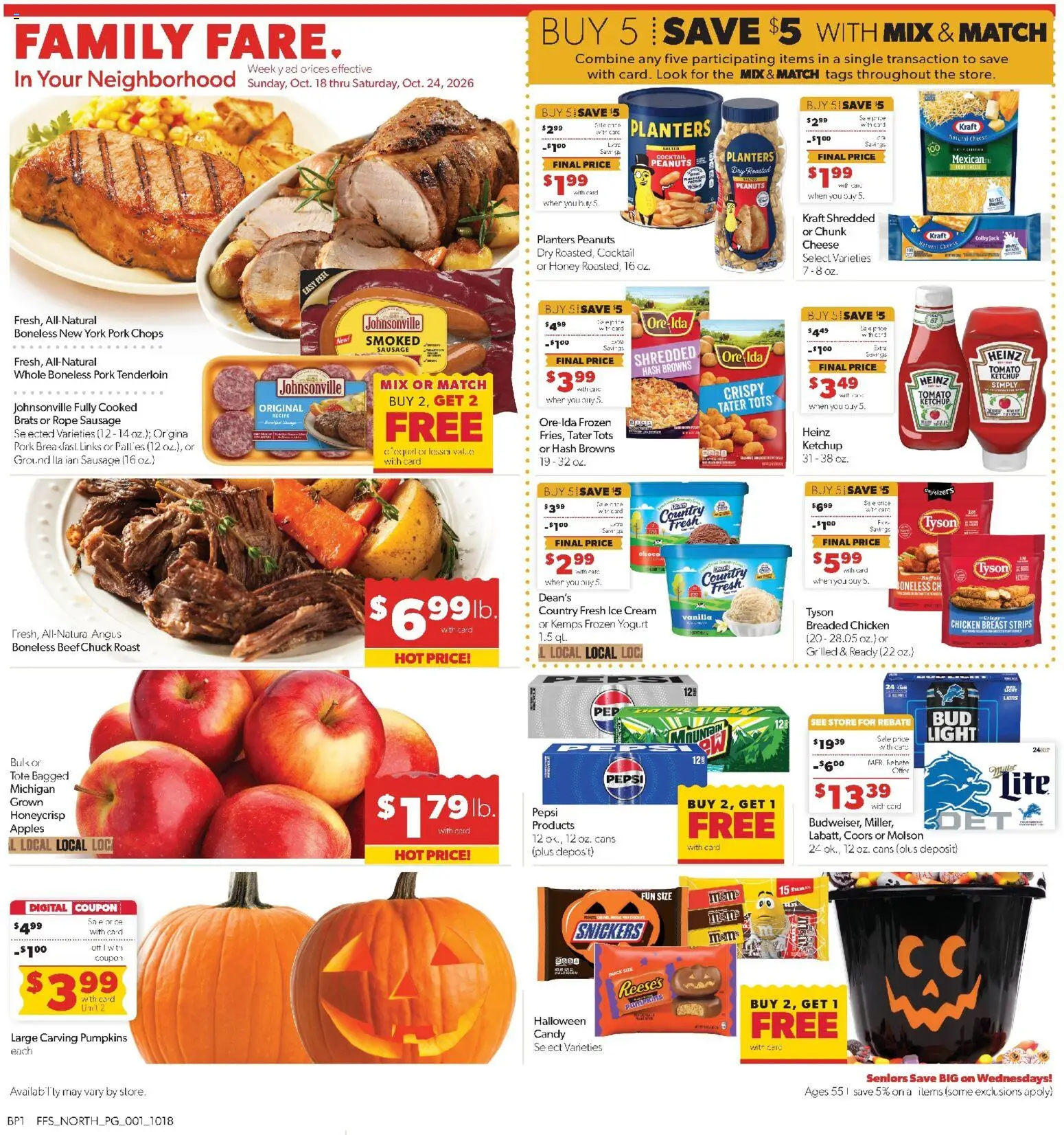 Family Fare Weekly Ad - page 1- valid from 10/18/2026