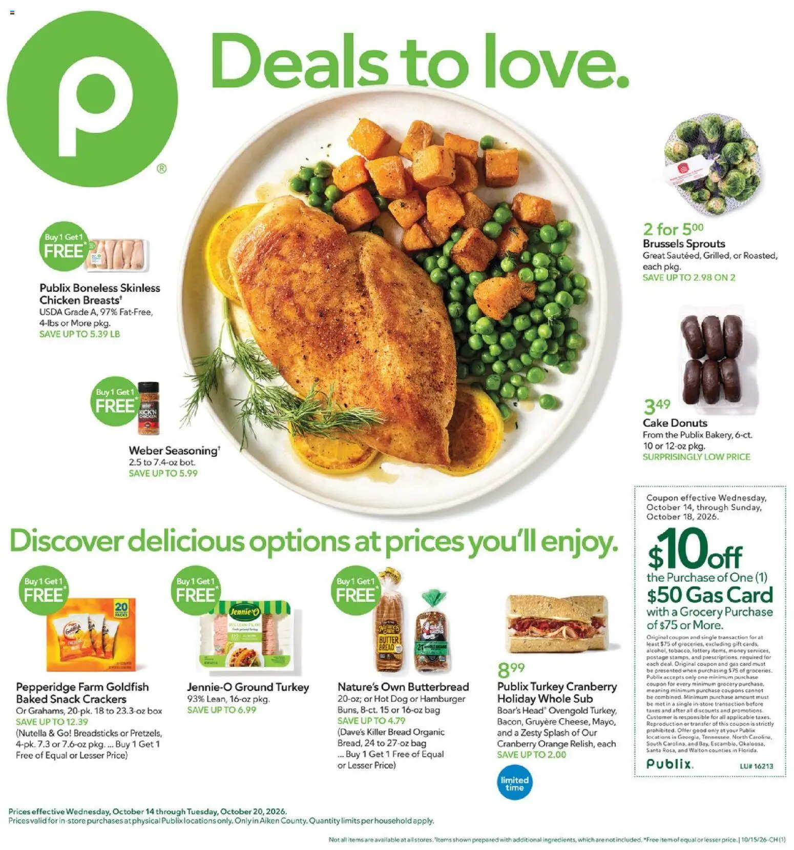 Publix Weekly Ad - page 1- valid from 10/14/2026