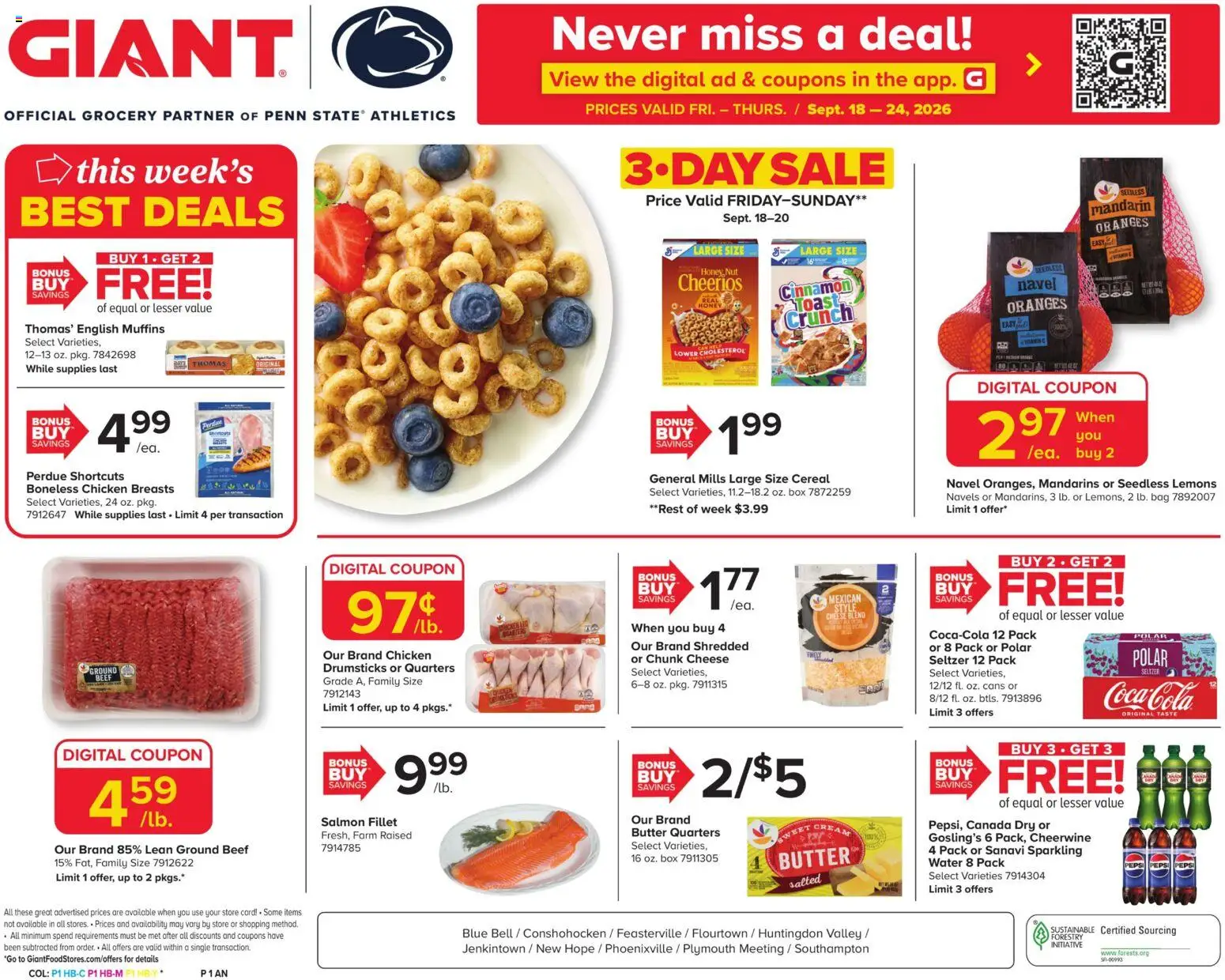 Giant Weekly Ad - page 1- valid from 09/18/2026