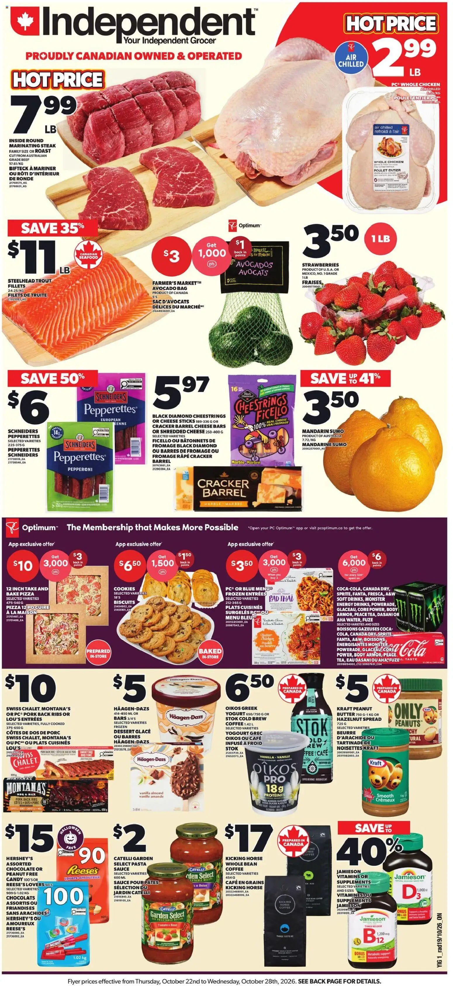 Independent Grocer weekly flyer / circulaire - page 1- valid from Oct 22, 2026