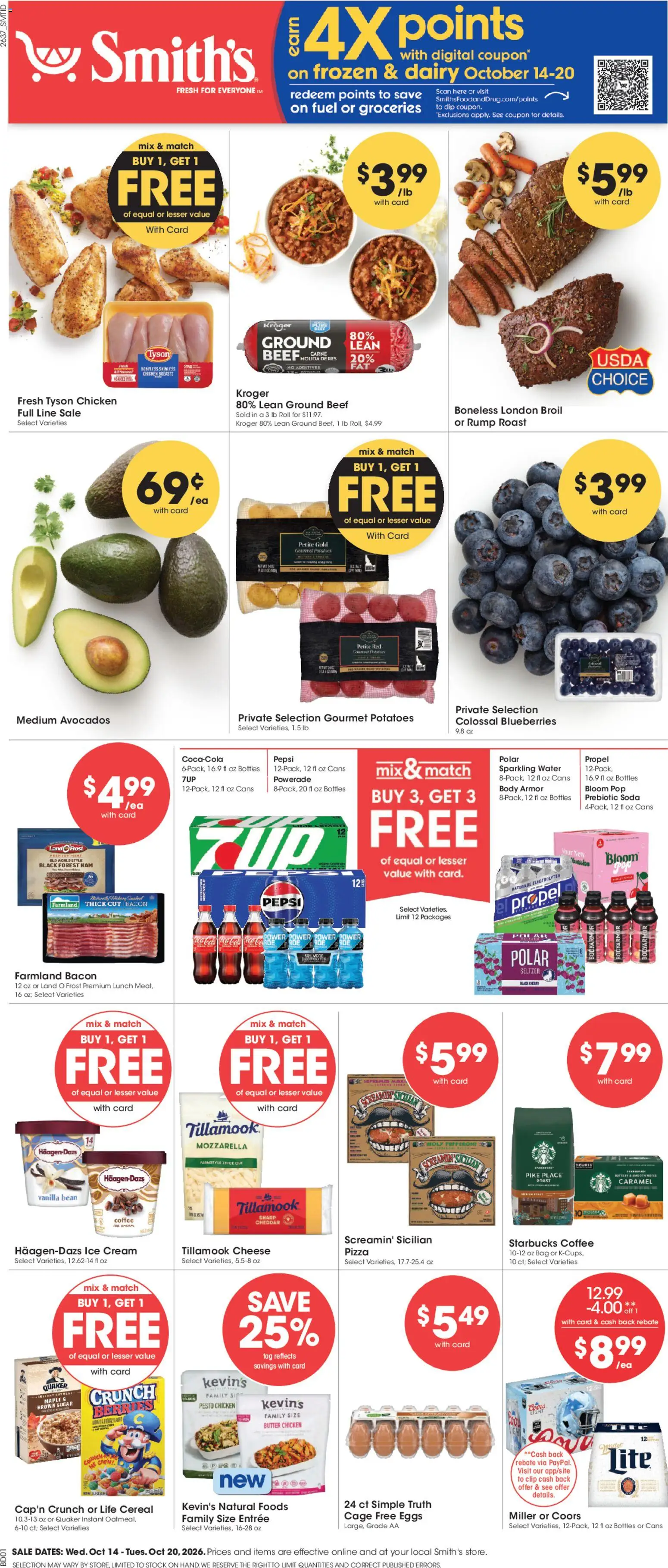 Smith's Weekly Ad - page 1- valid from 10/14/2026