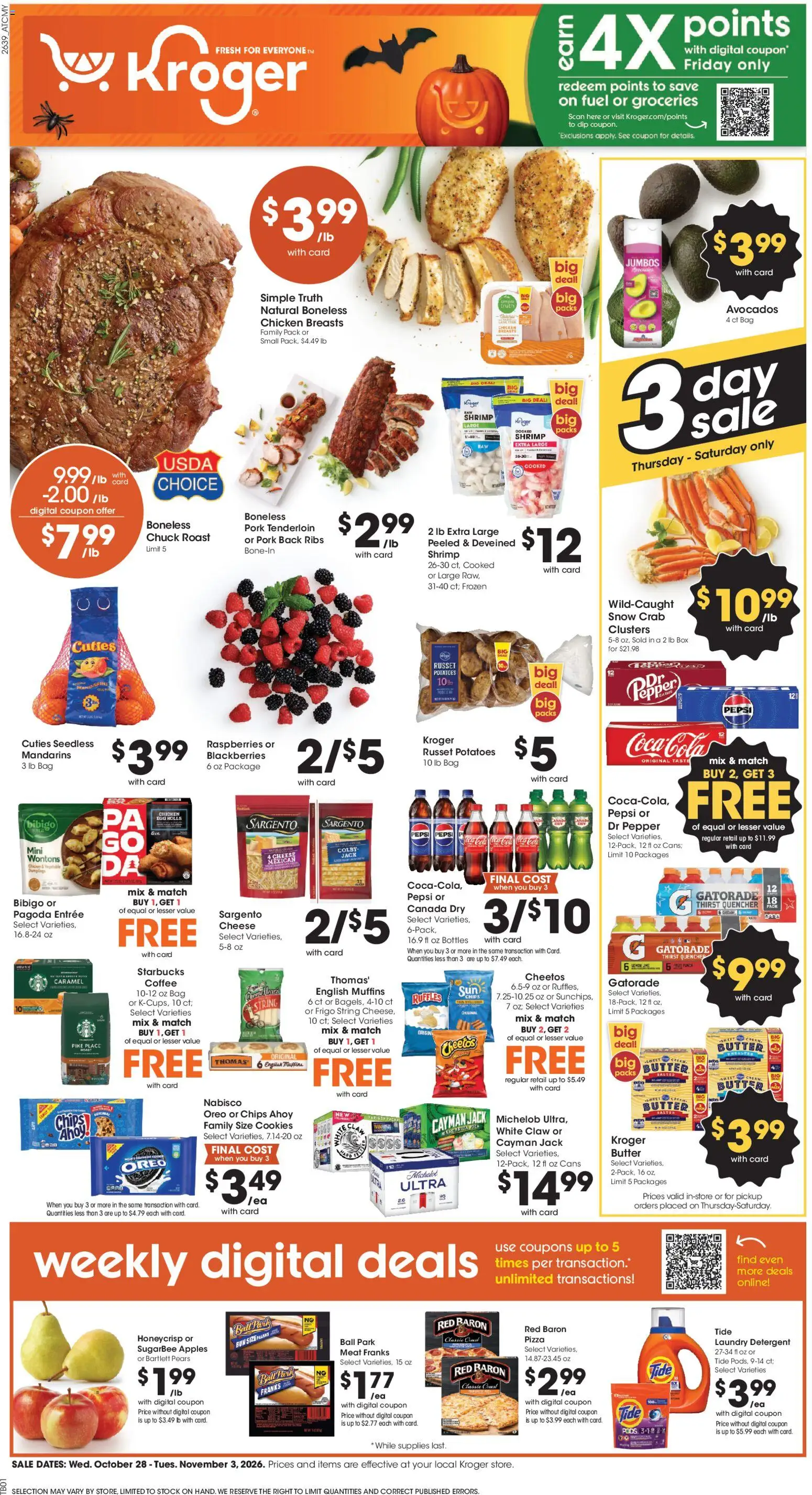 Kroger Weekly Ad - page 1- valid from 10/28/2026