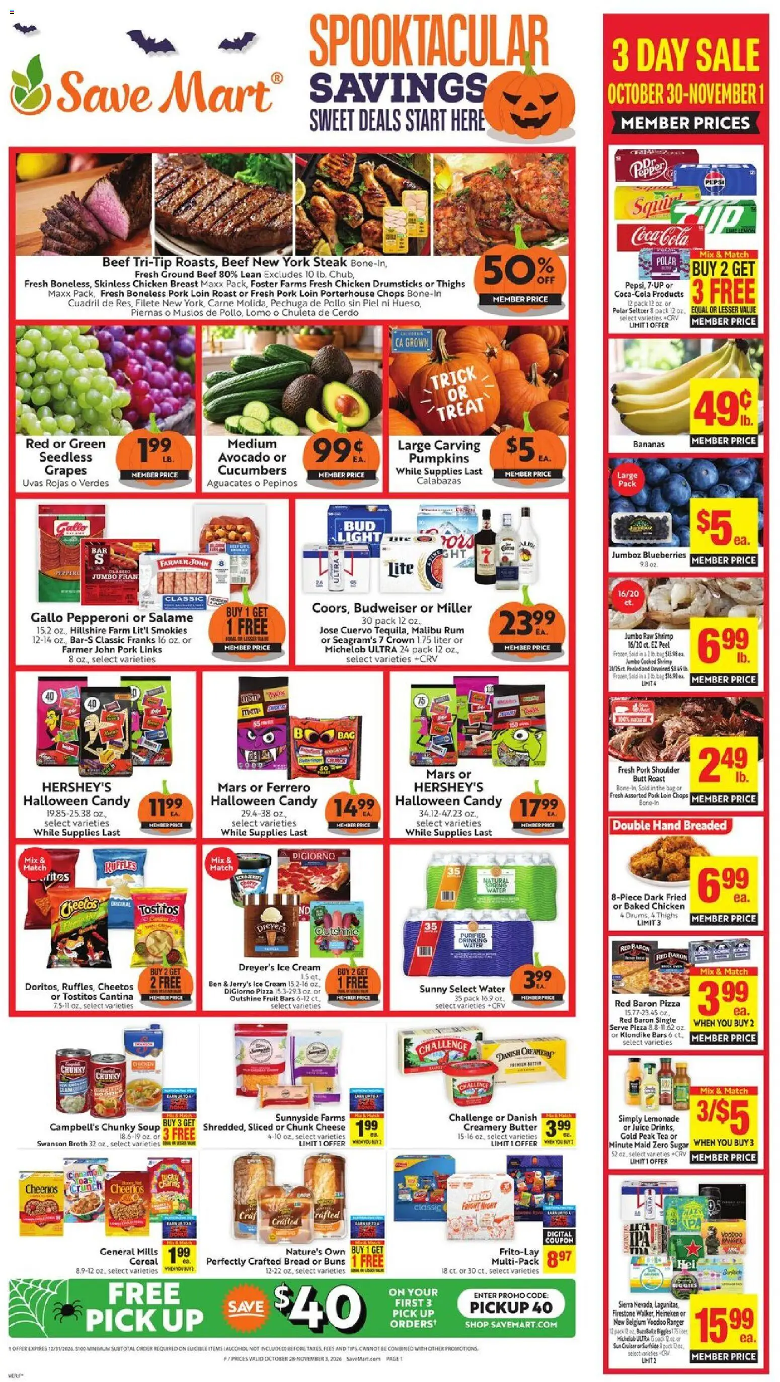 Save Mart Weekly - page 1- valid from 10/28/2026