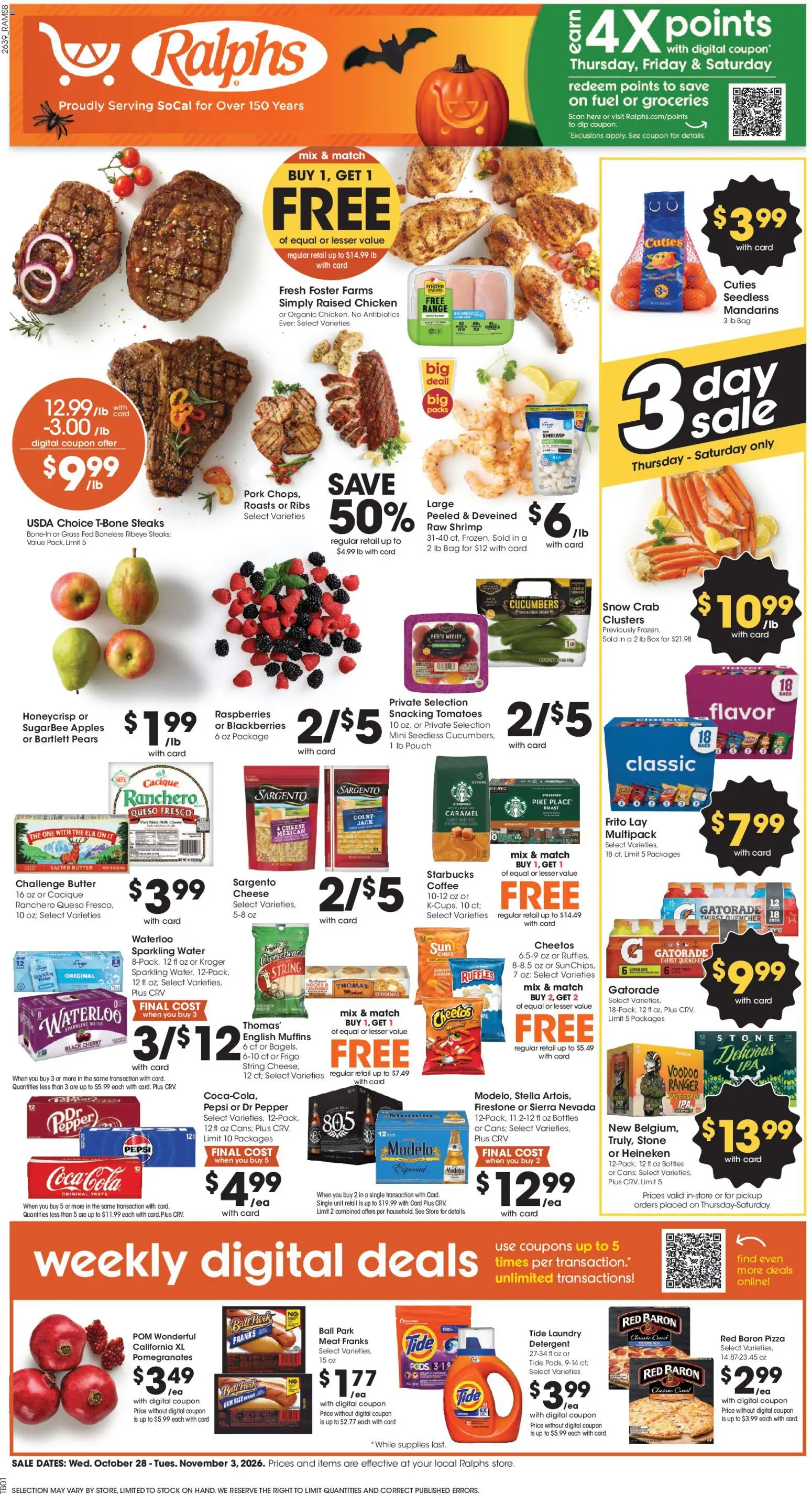 Ralphs Weekly Ad - page 1- valid from 10/28/2026