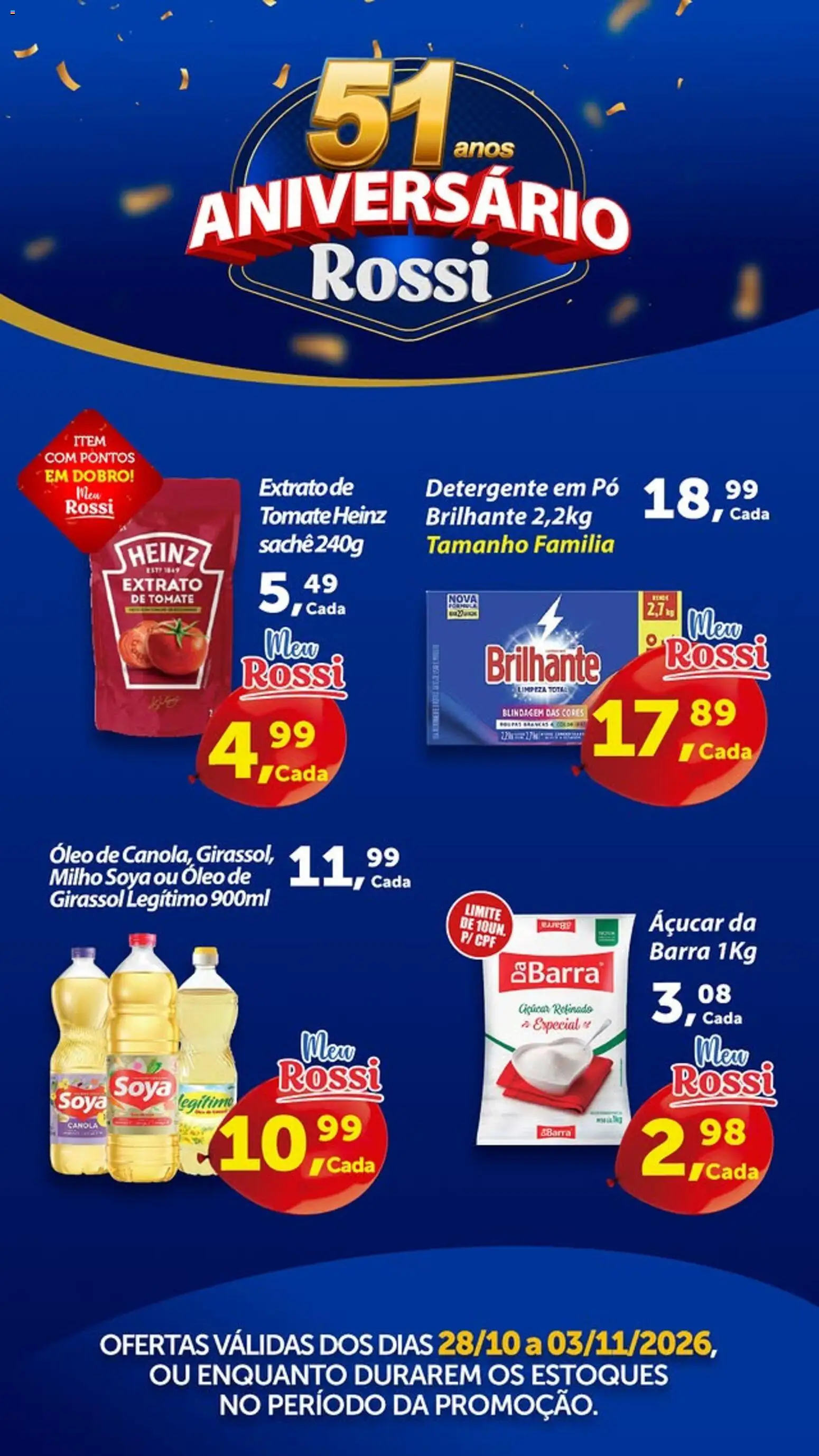 Rossi Supermercados - Ofertas da semana - página 1- válido a partir de 28/10/2026
