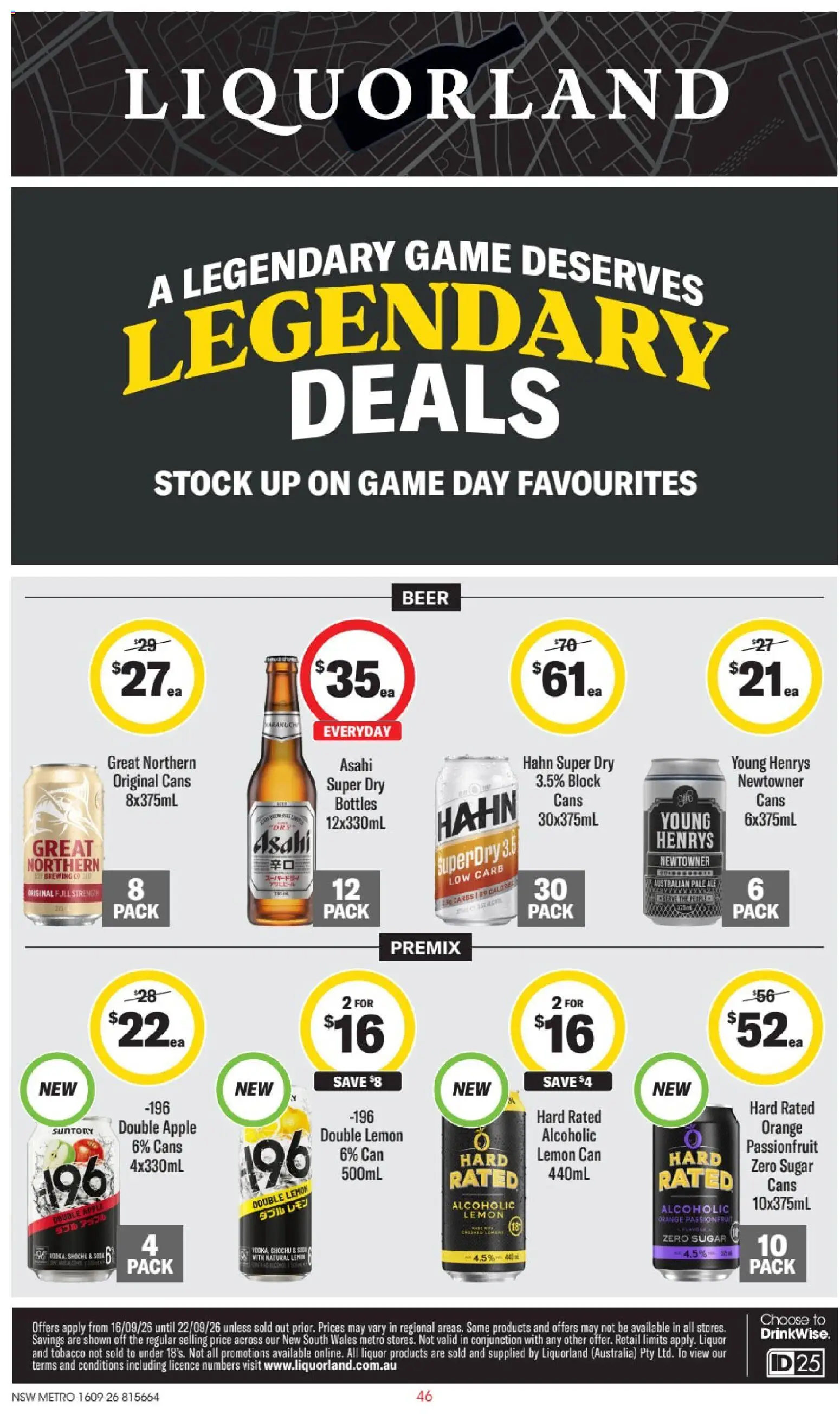Liquorland catalogue - page 1- valid from 16/09/2026