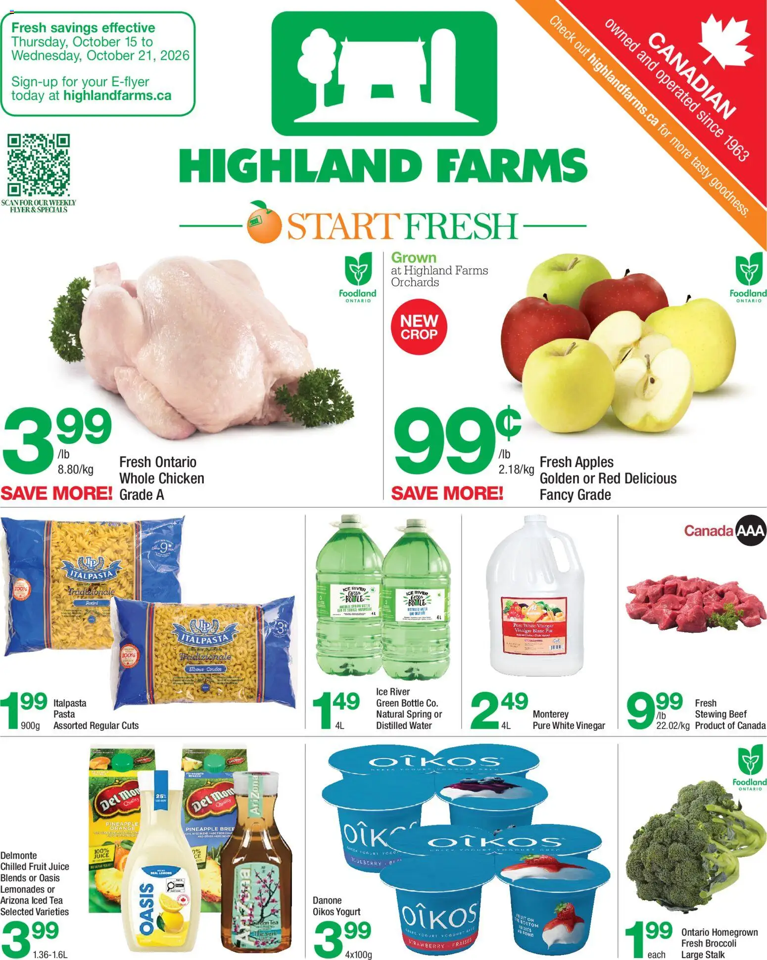 Highland Farms weekly flyer / circulaire - page 1- valid from Oct 15, 2026
