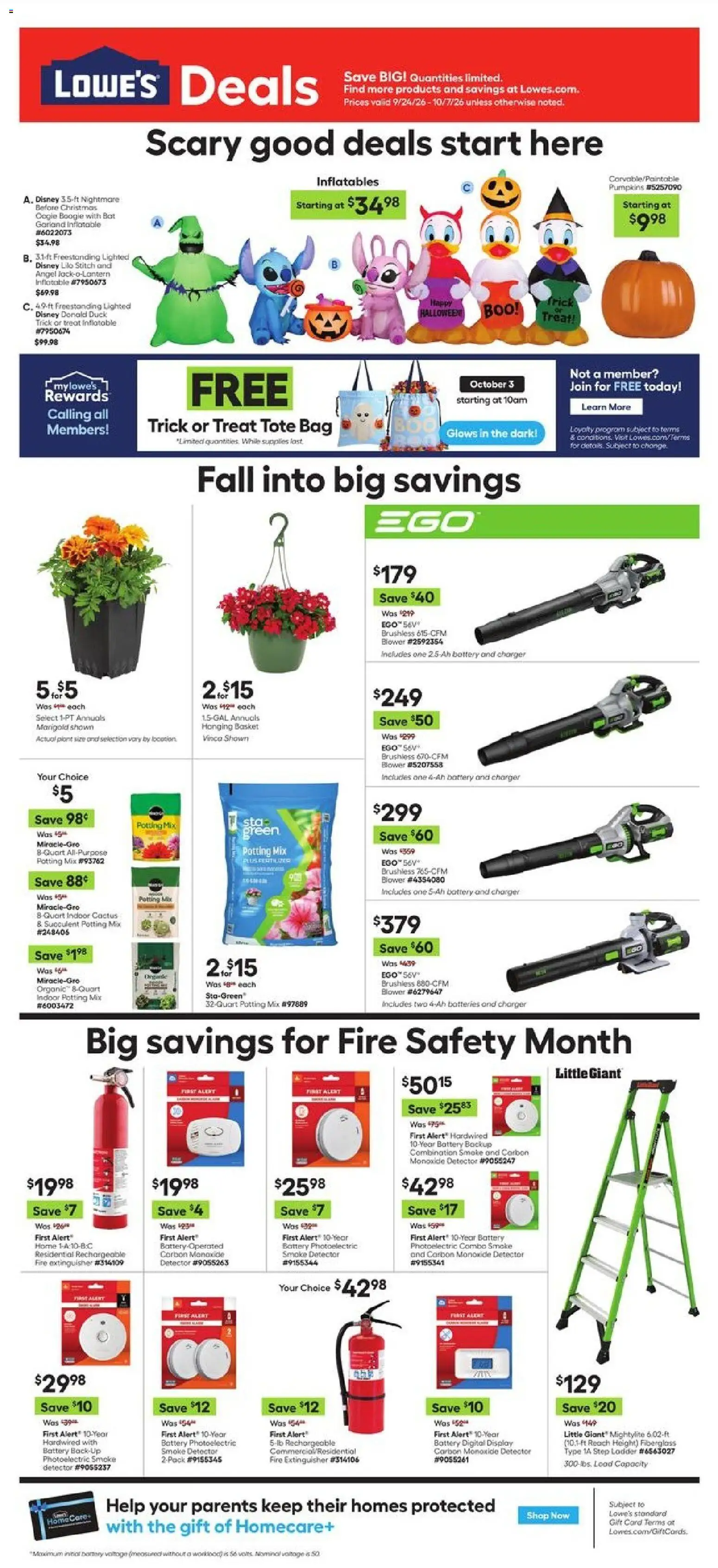 Lowe's Weekly Ad - page 1- valid from 09/24/2026