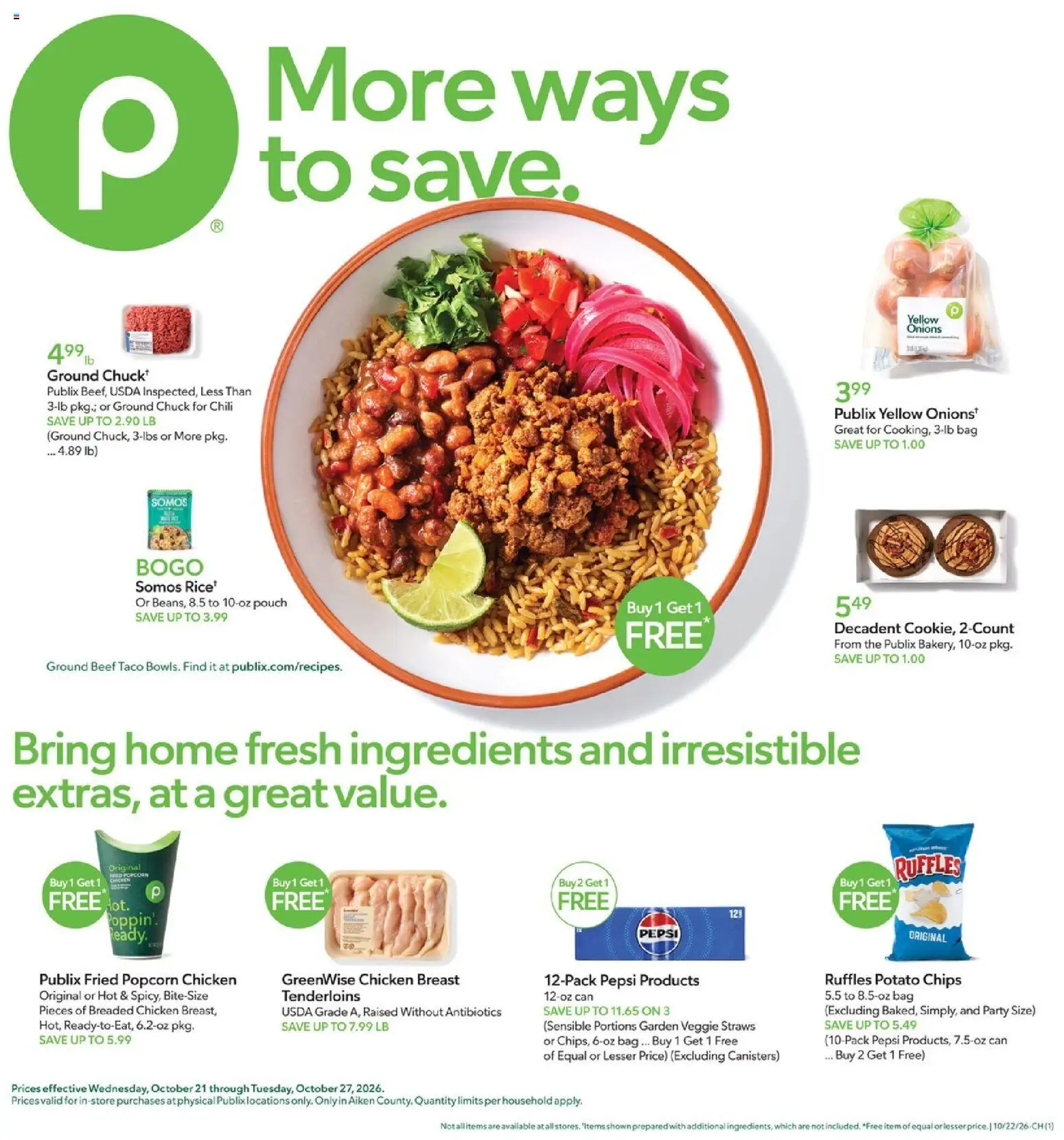 Publix Weekly Ad - page 1- valid from 10/21/2026