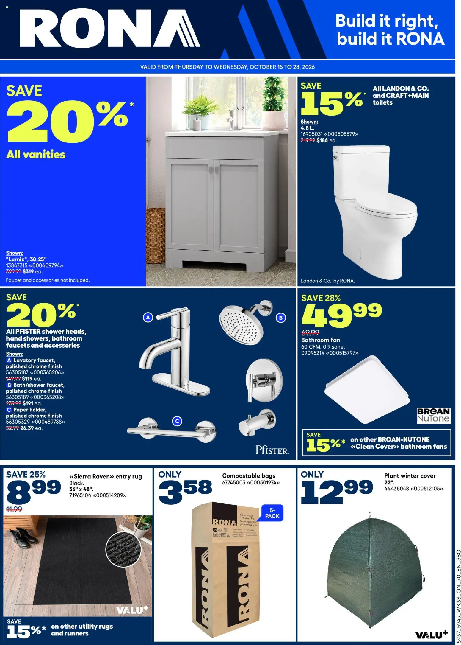 Rona weekly flyer - page 1- valid from Oct 15, 2026