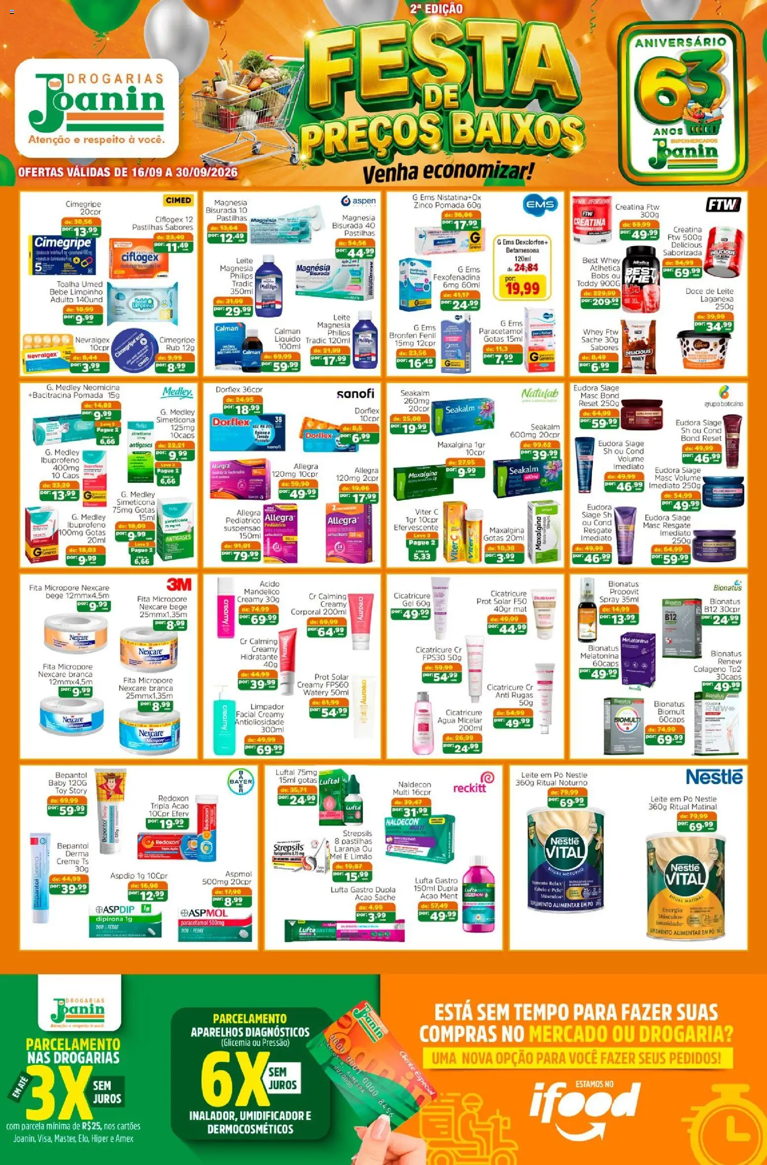 Supermercados Joanin ofertas Drogaria - página 1- válido a partir de 16/09/2026
