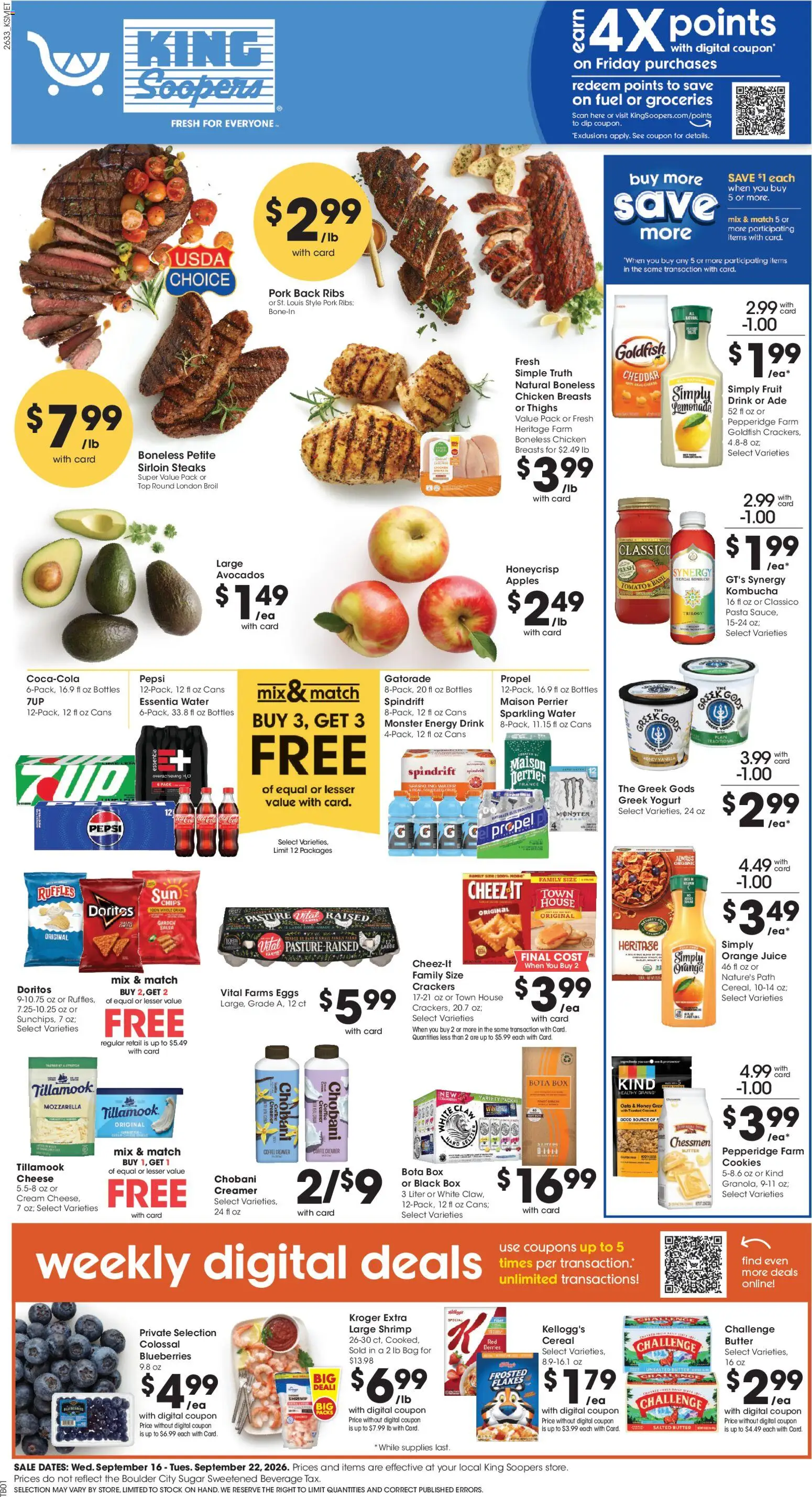 King Soopers Weekly Ad - page 1- valid from 09/16/2026