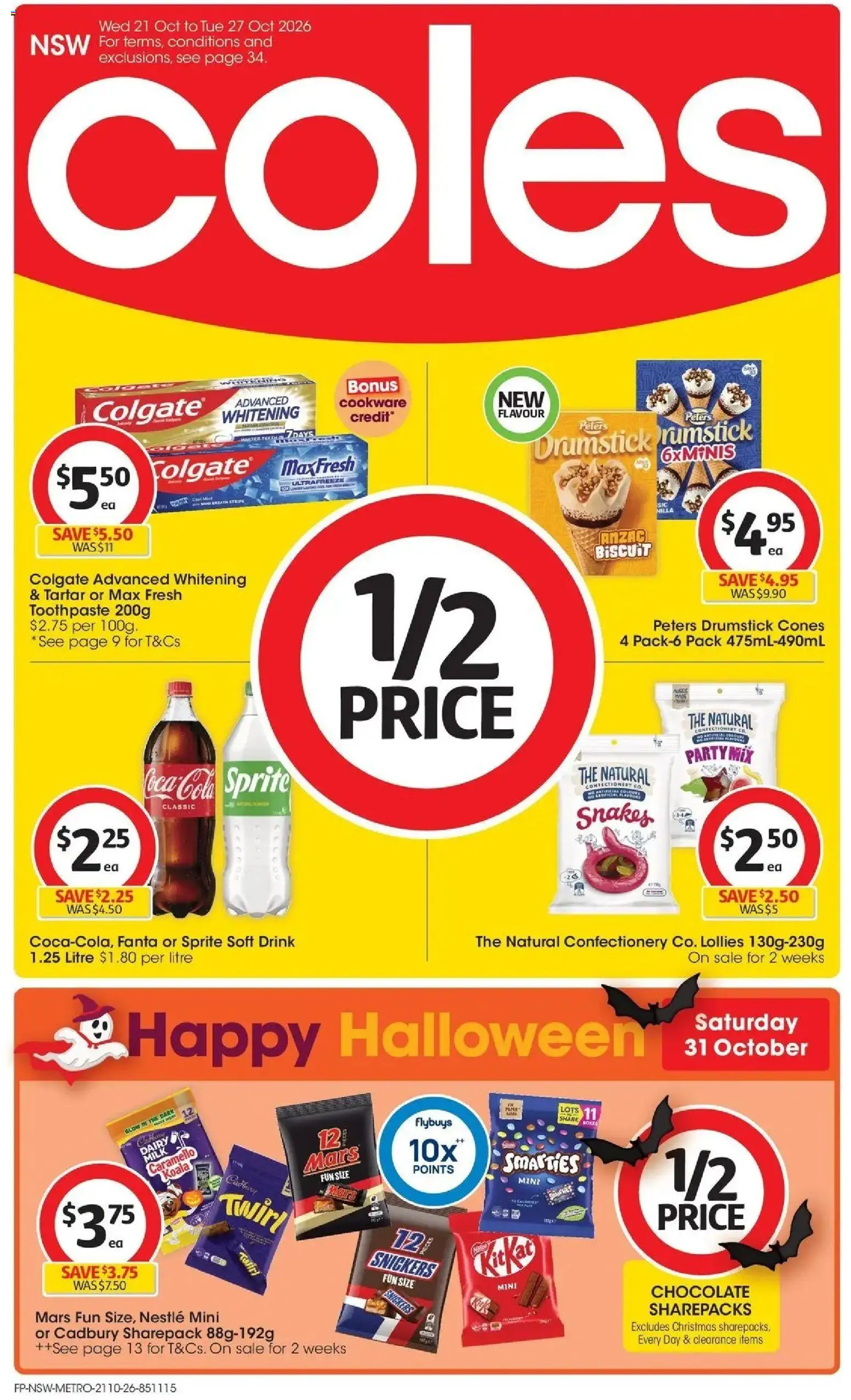 Coles catalogue - page 1- valid from 21/10/2026