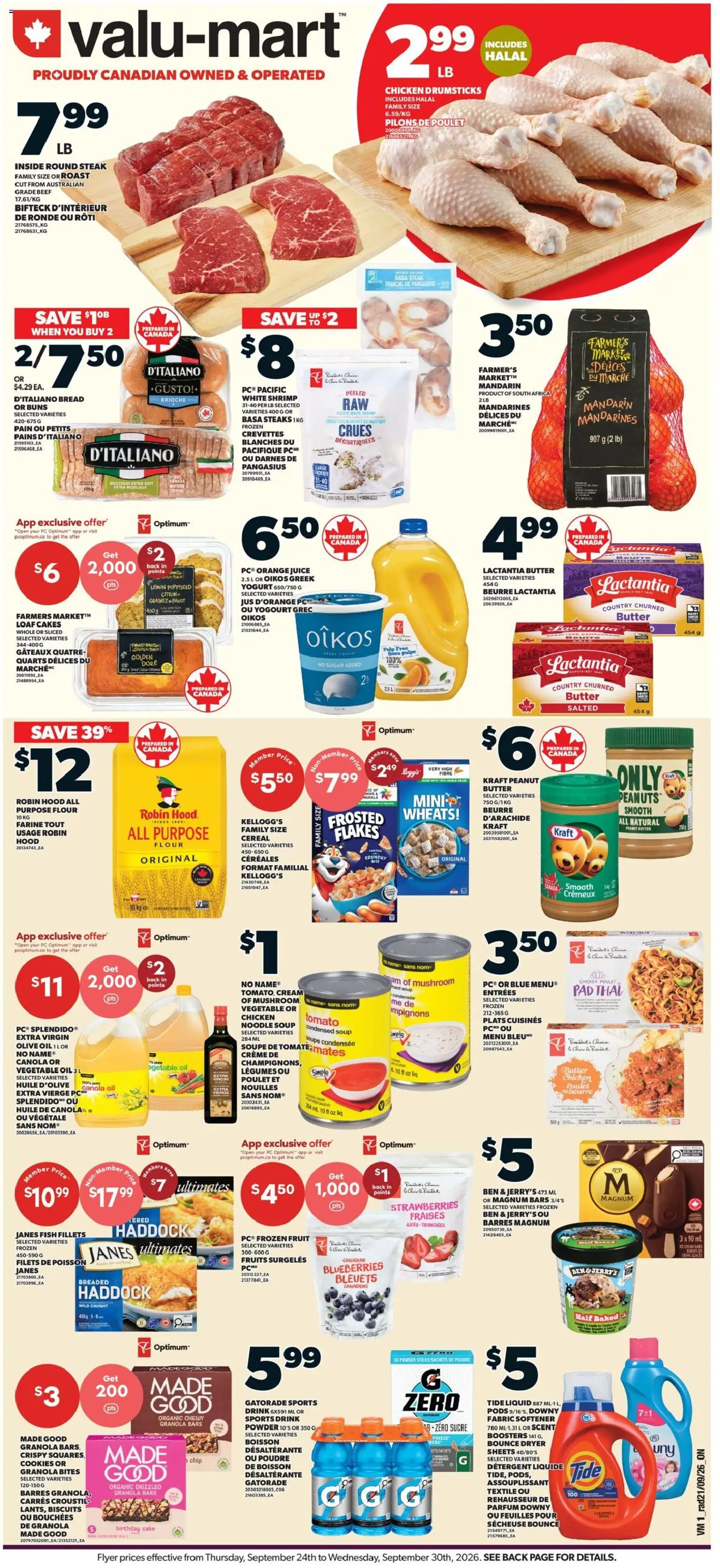 Valu Mart weekly flyer - page 1- valid from Sep 24, 2026