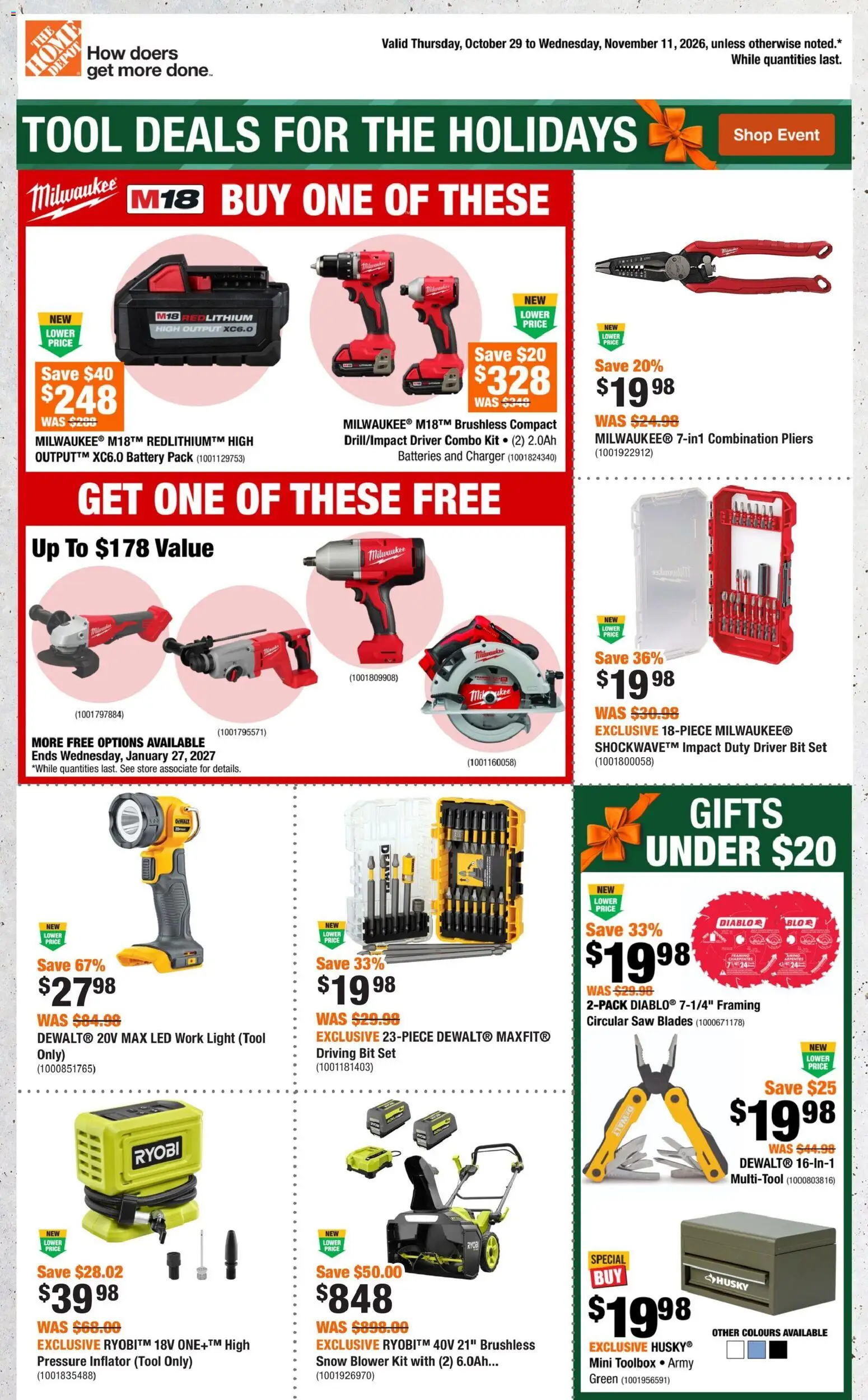 Home Depot weekly flyer / circulaire - page 1- valid from Oct 29, 2026