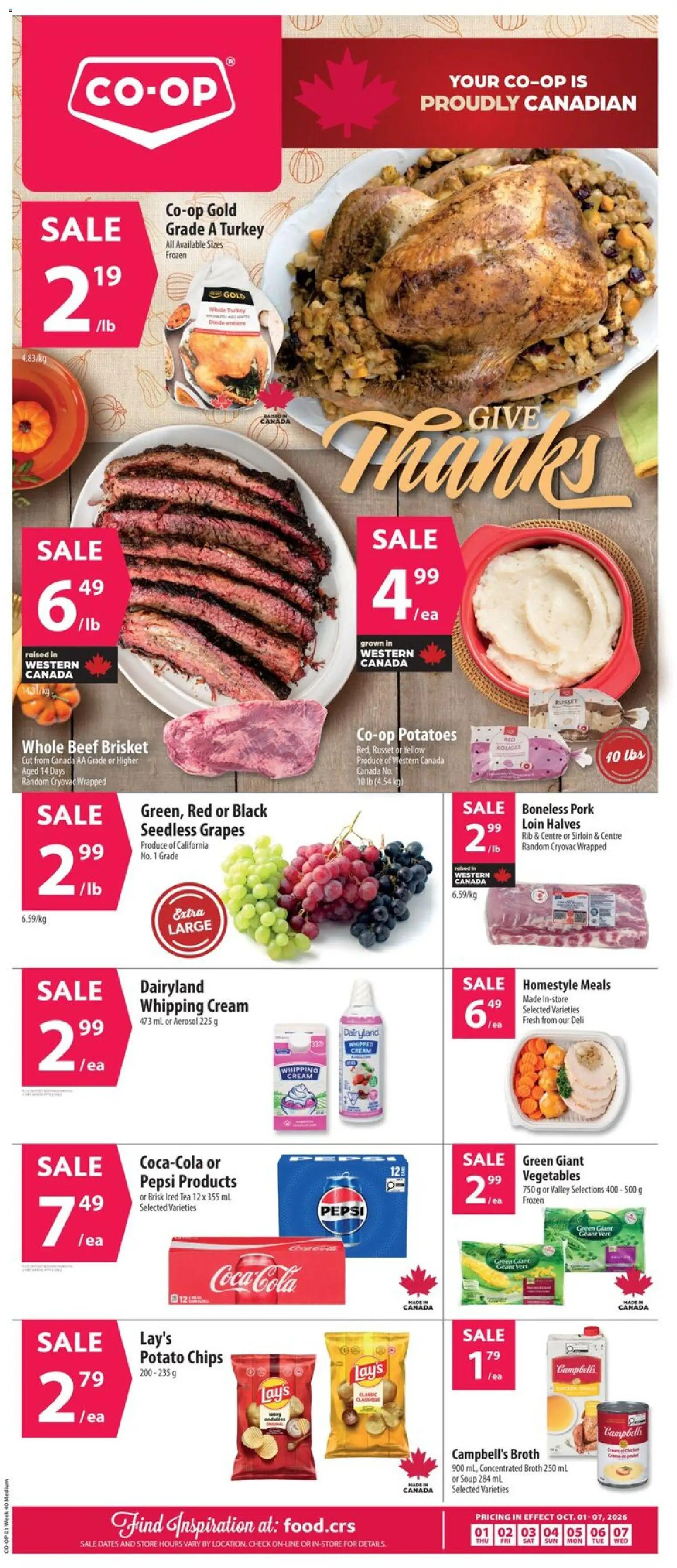 Co-op Food weekly flyer / circulaire - page 1- valid from Oct 1, 2026