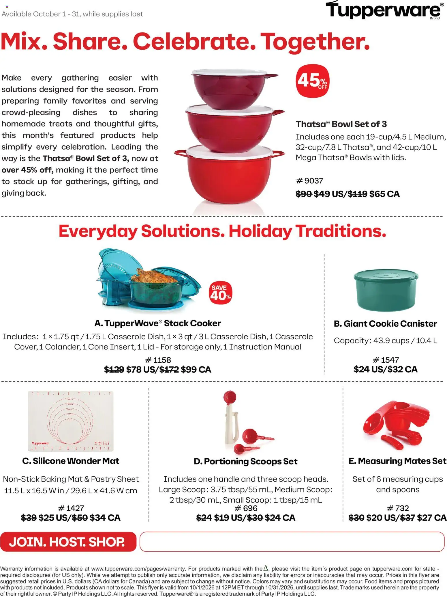 Tupperware weekly flyer - page 1- valid from Oct 1, 2026