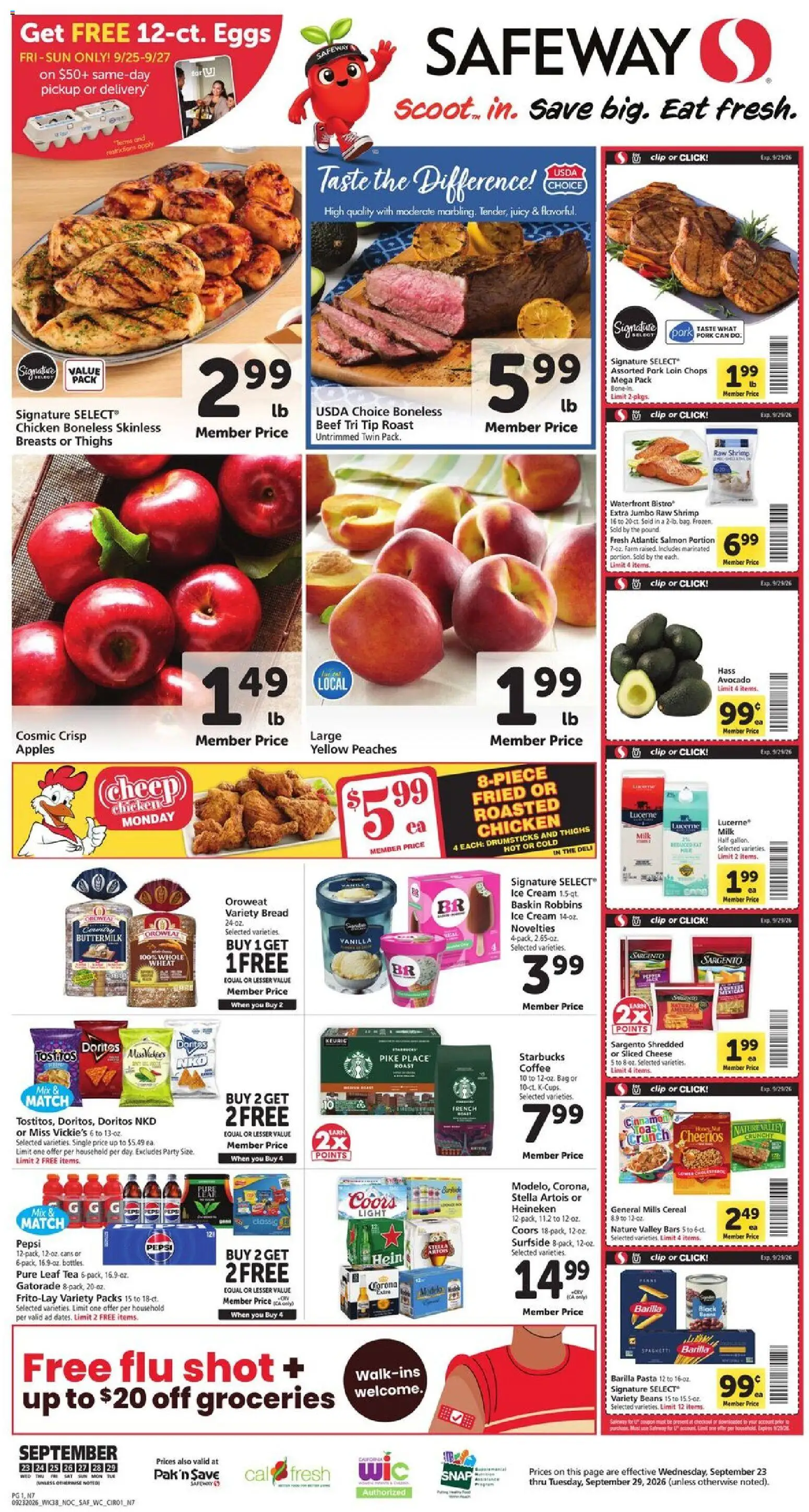 Safeway Weekly Ad - page 1- valid from 09/23/2026