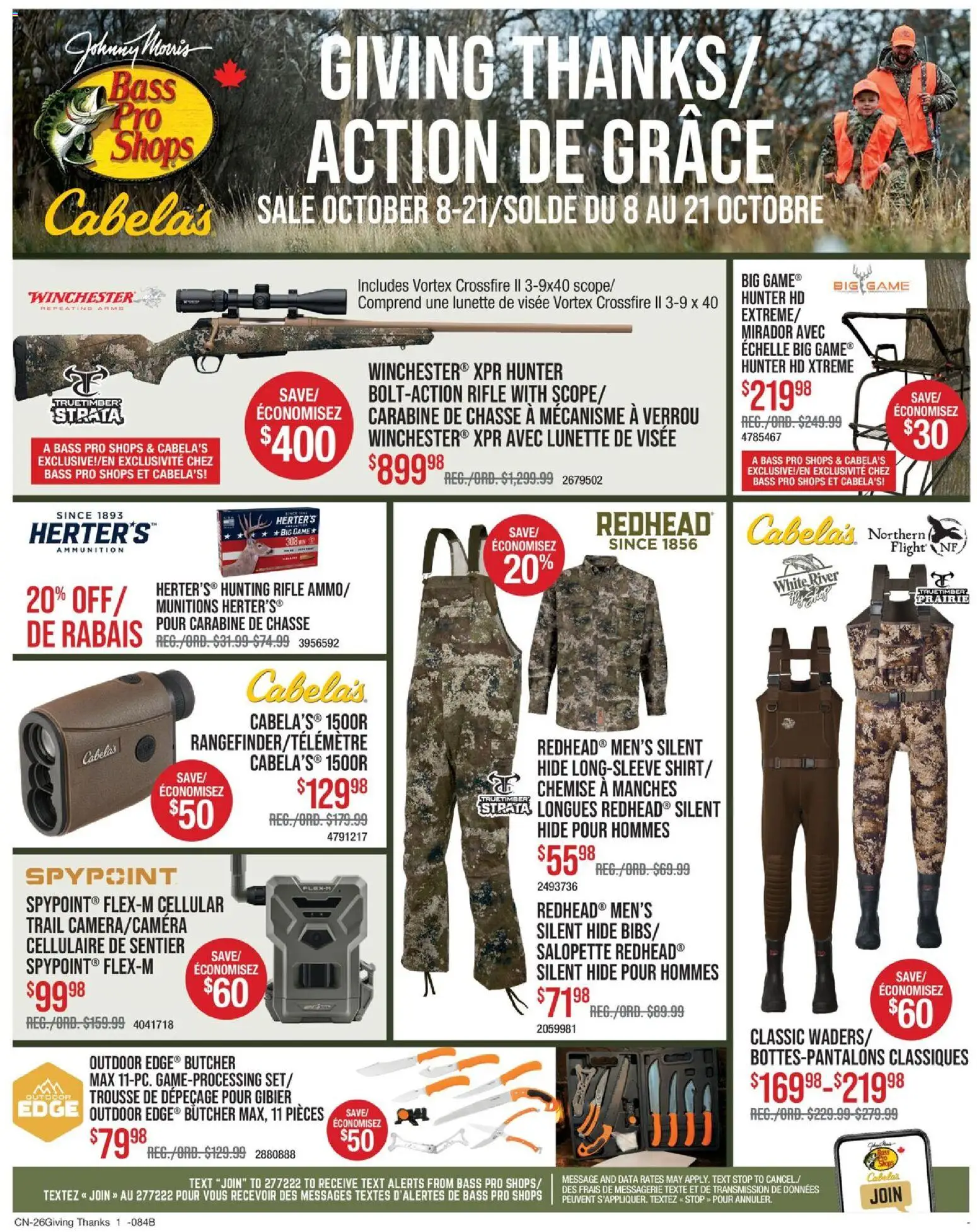 Cabelas weekly flyer / circulaire - page 1- valid from Oct 8, 2026