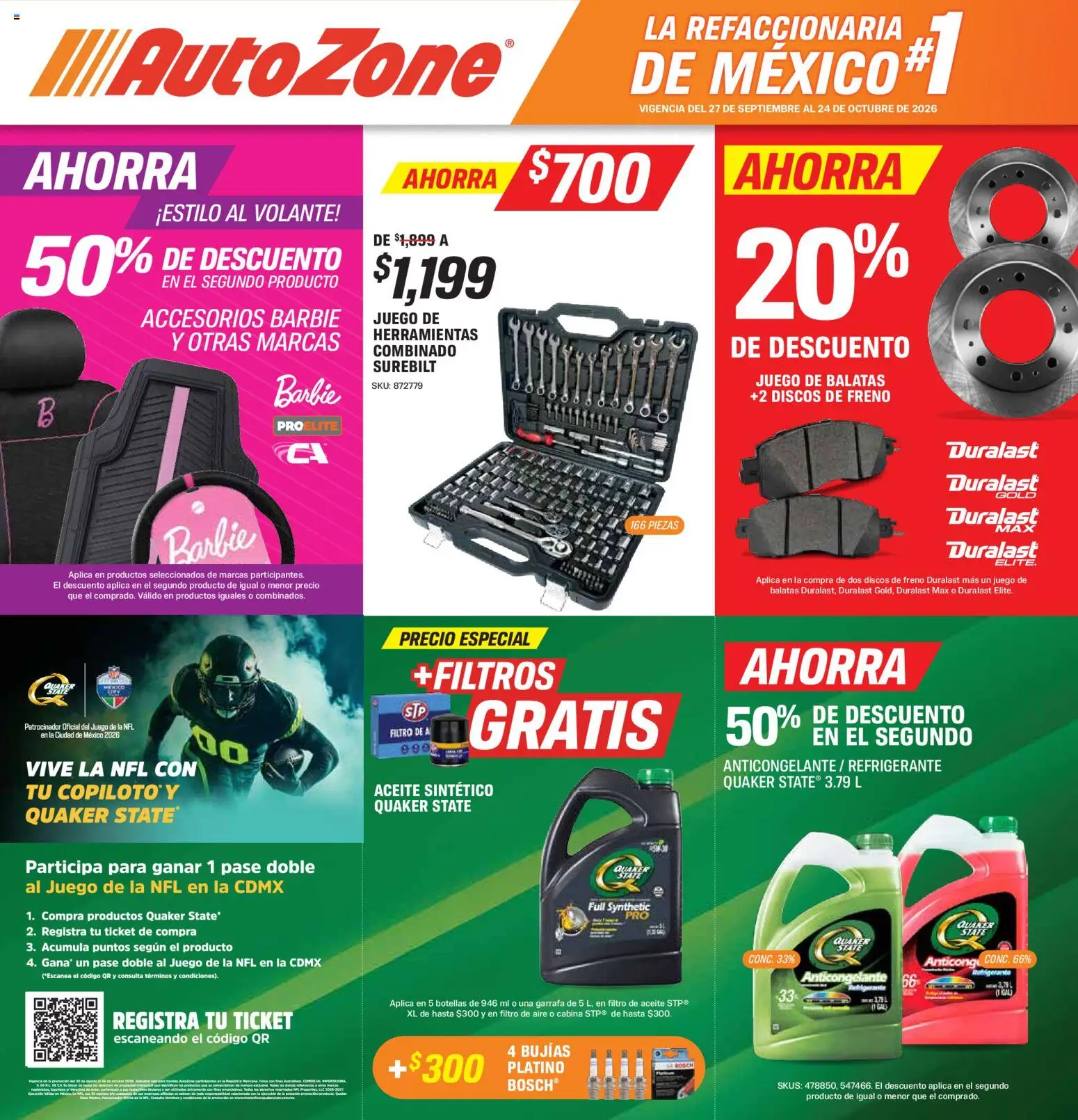 AutoZone catálogo - página 1- válido desde 27/09/2026