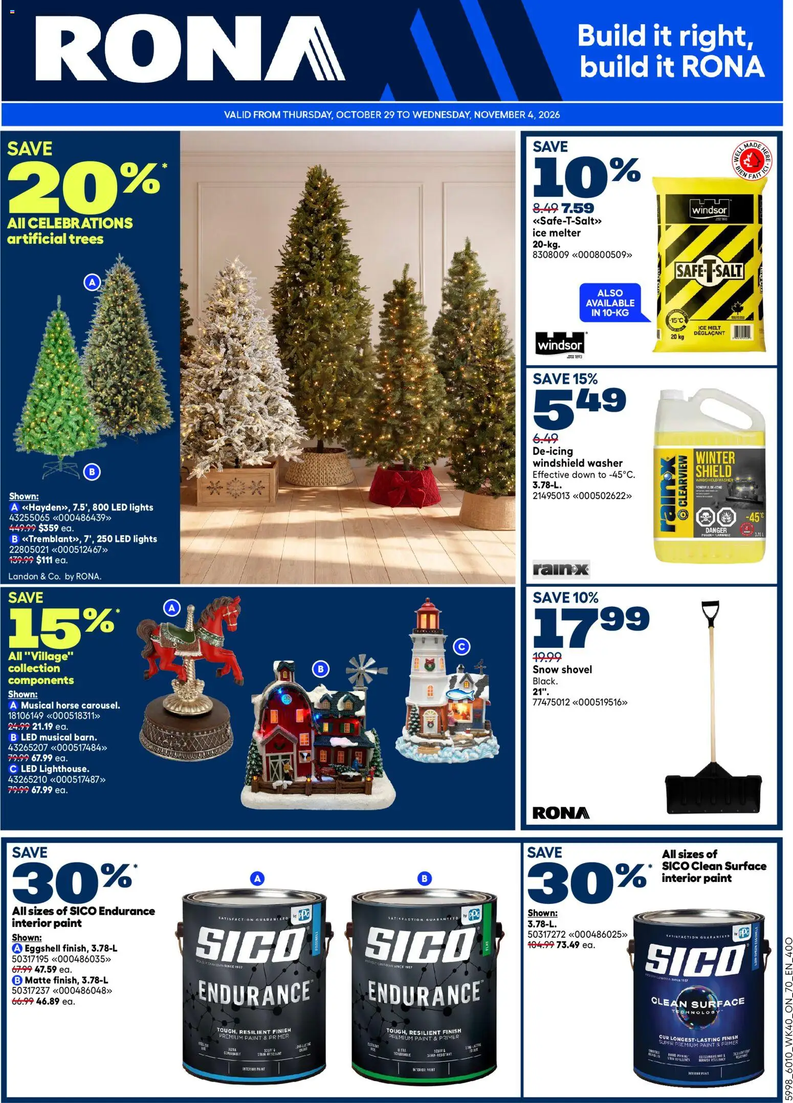 Rona weekly flyer - page 1- valid from Oct 29, 2026