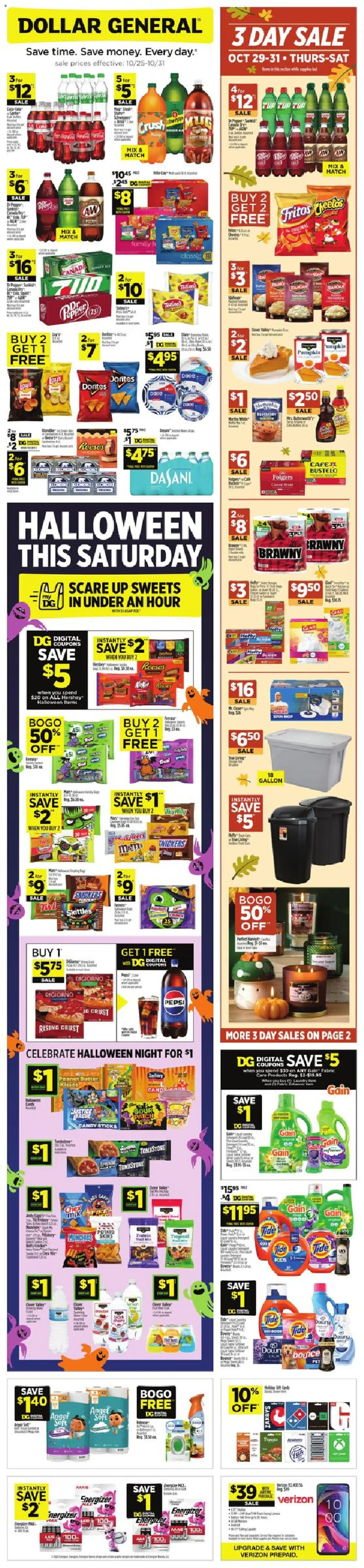 Dollar General Weekly Ad - page 1- valid from 10/25/2026