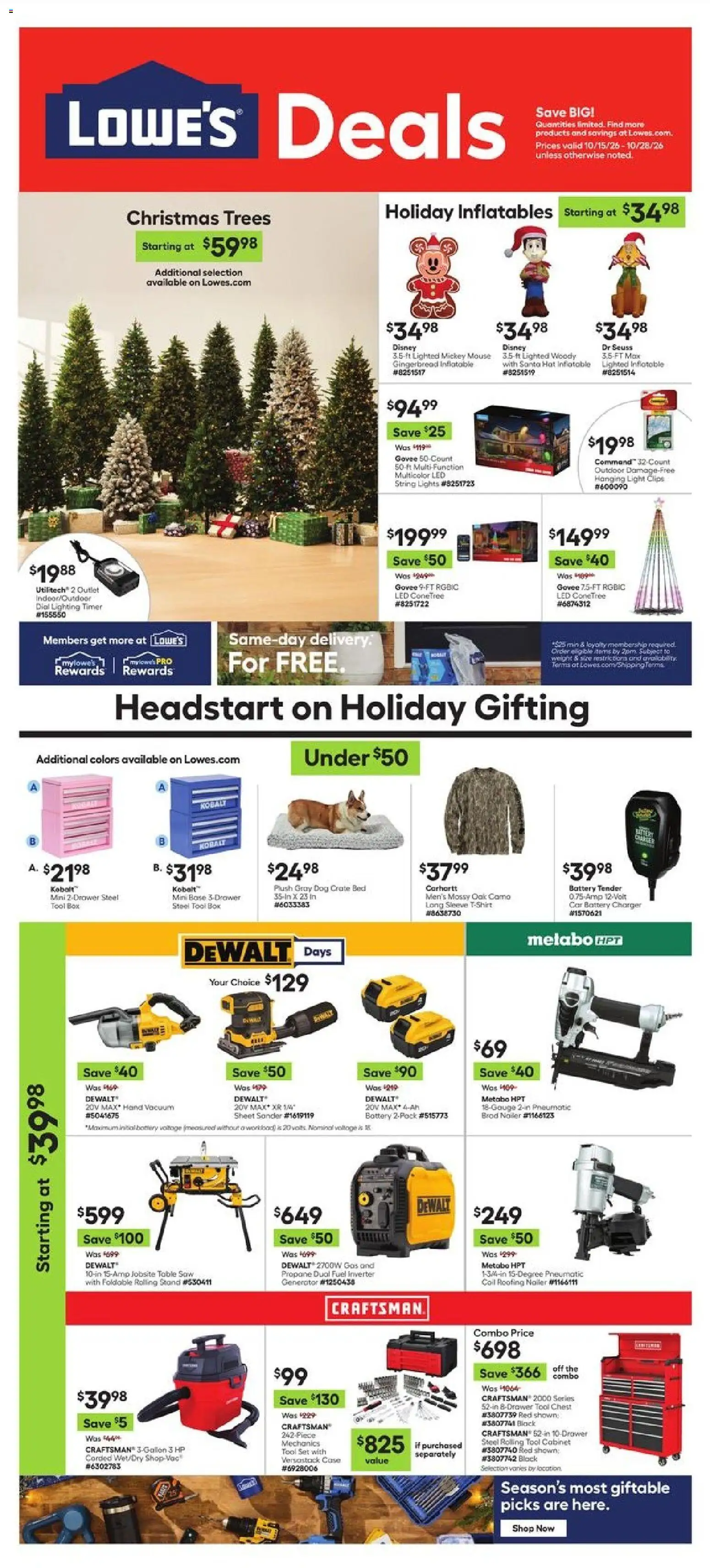 Lowe's Weekly Ad - page 1- valid from 10/15/2026