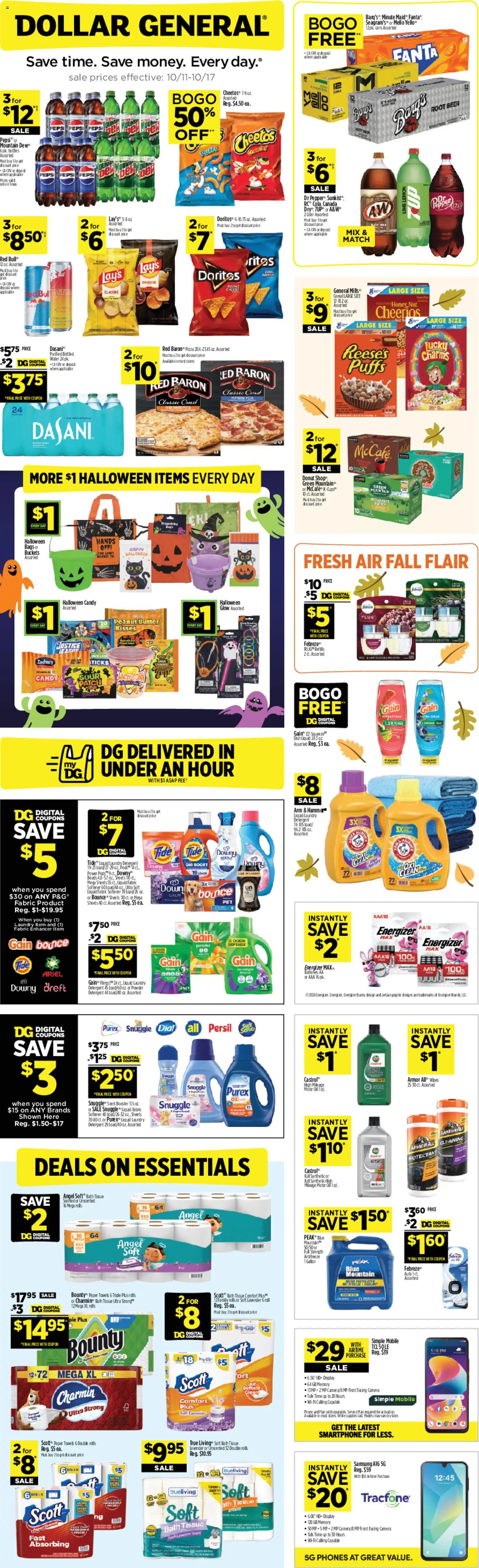 Dollar General Weekly Ad - page 1- valid from 10/11/2026