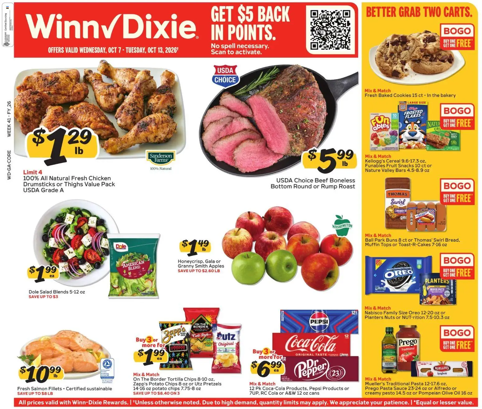 Winn Dixie Weekly Ad - page 1- valid from 10/07/2026