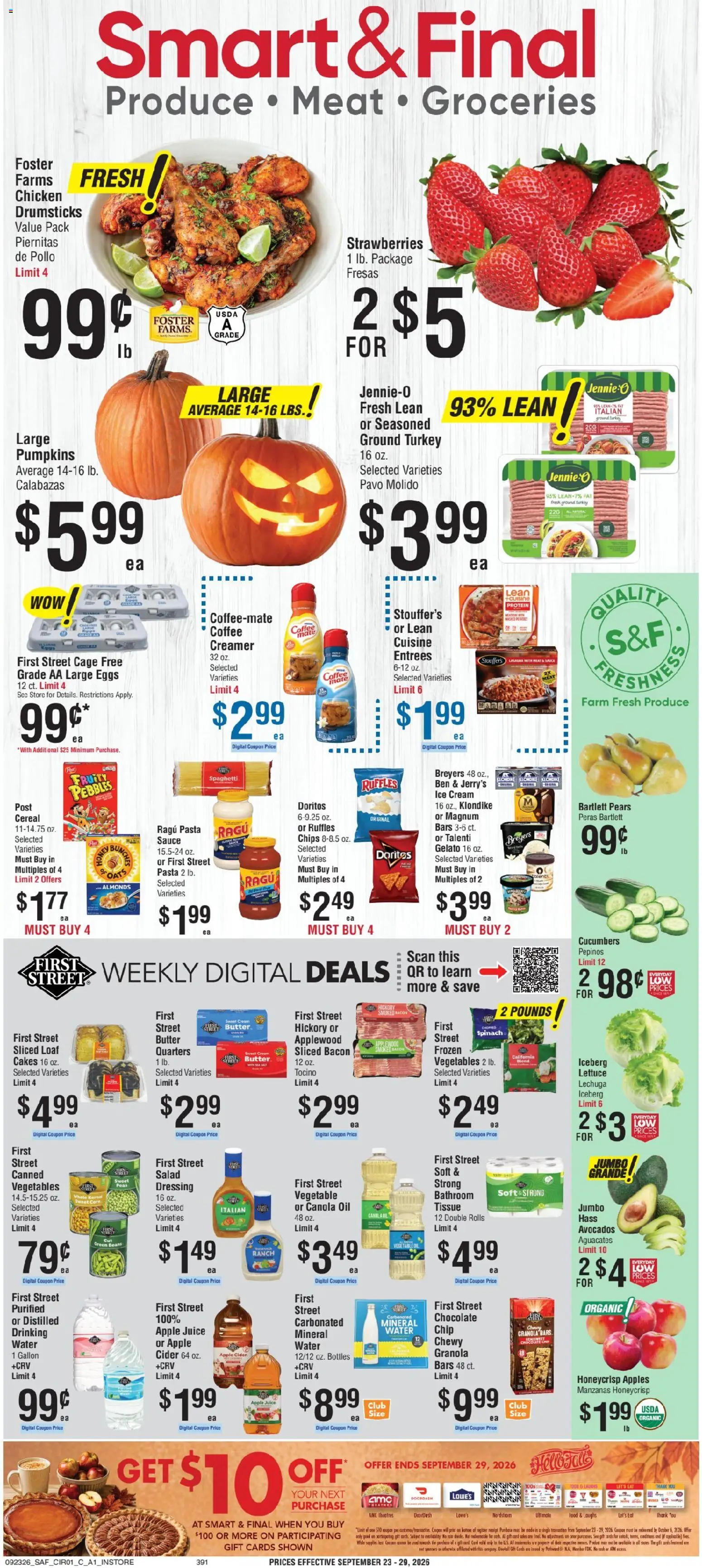 Smart & Final Weekly Ad - page 1- valid from 09/23/2026