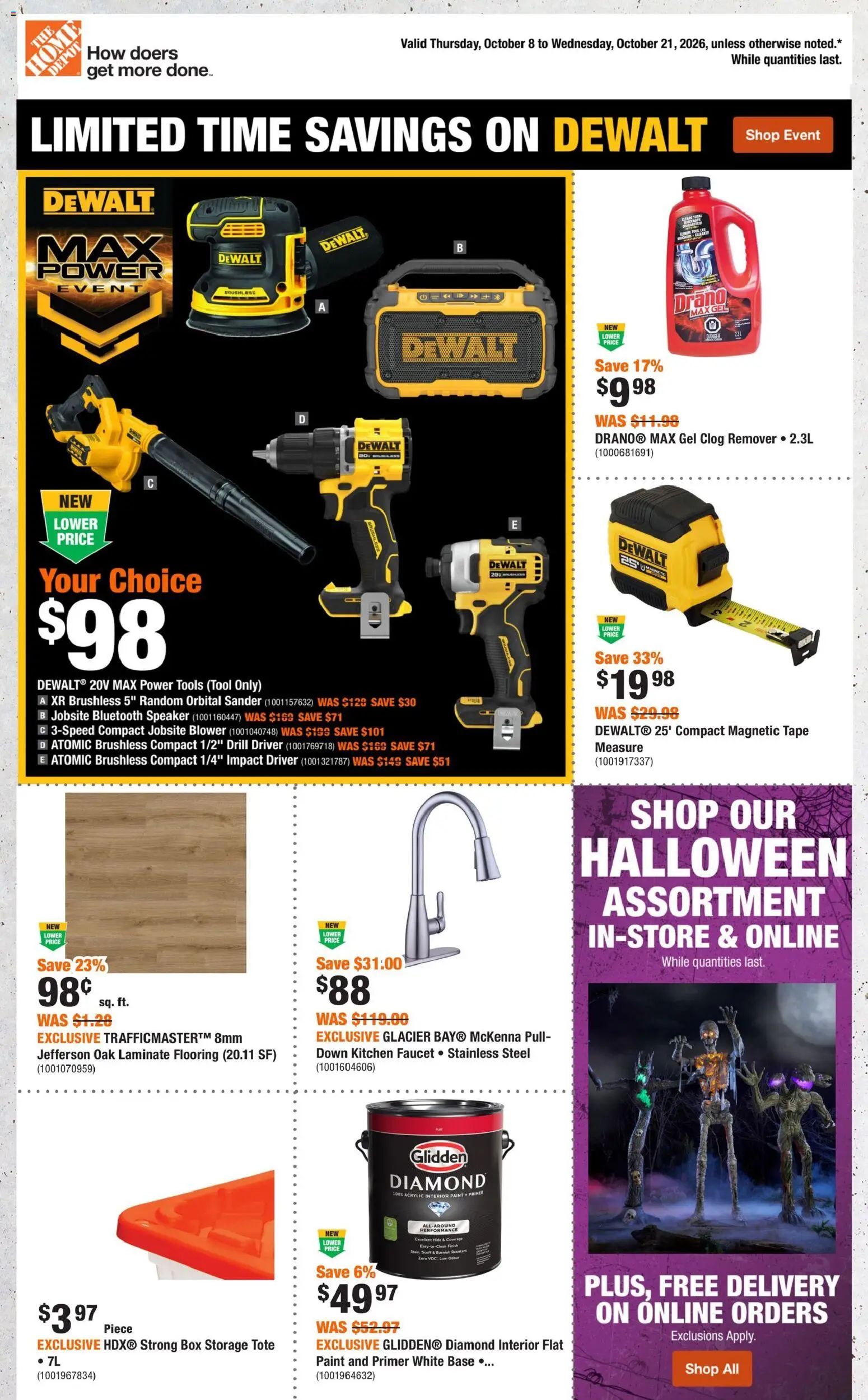 Home Depot weekly flyer / circulaire - page 1- valid from Oct 8, 2026