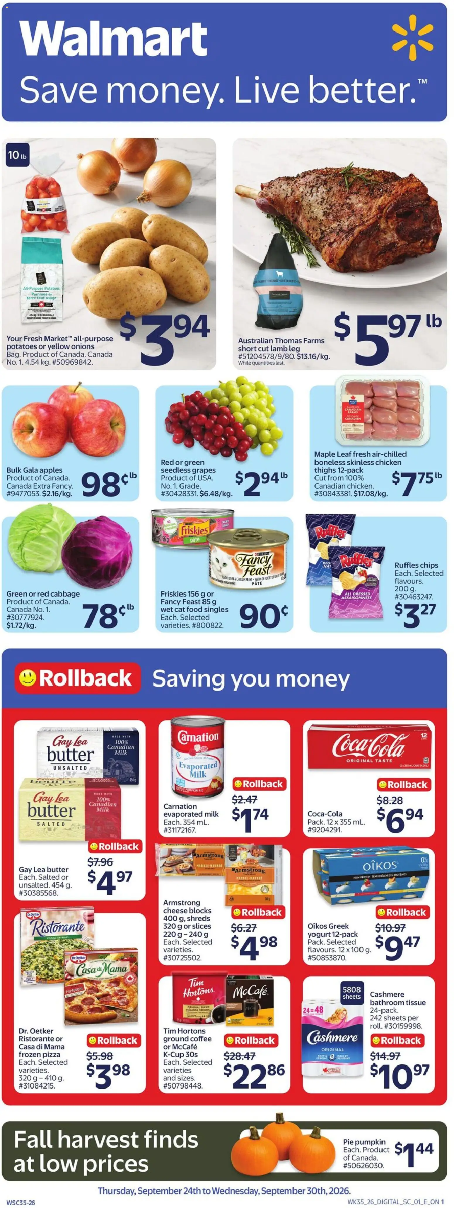 Walmart weekly flyer - page 1- valid from Sep 24, 2026
