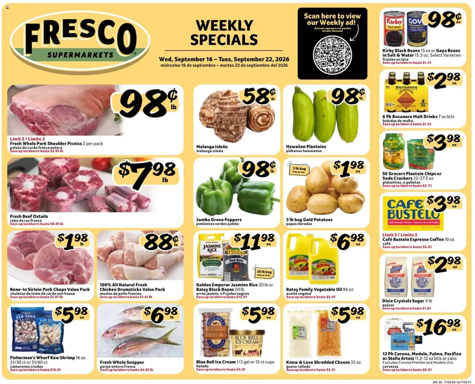 Fresco y Más Weekly Ad - page 1- valid from 09/16/2026
