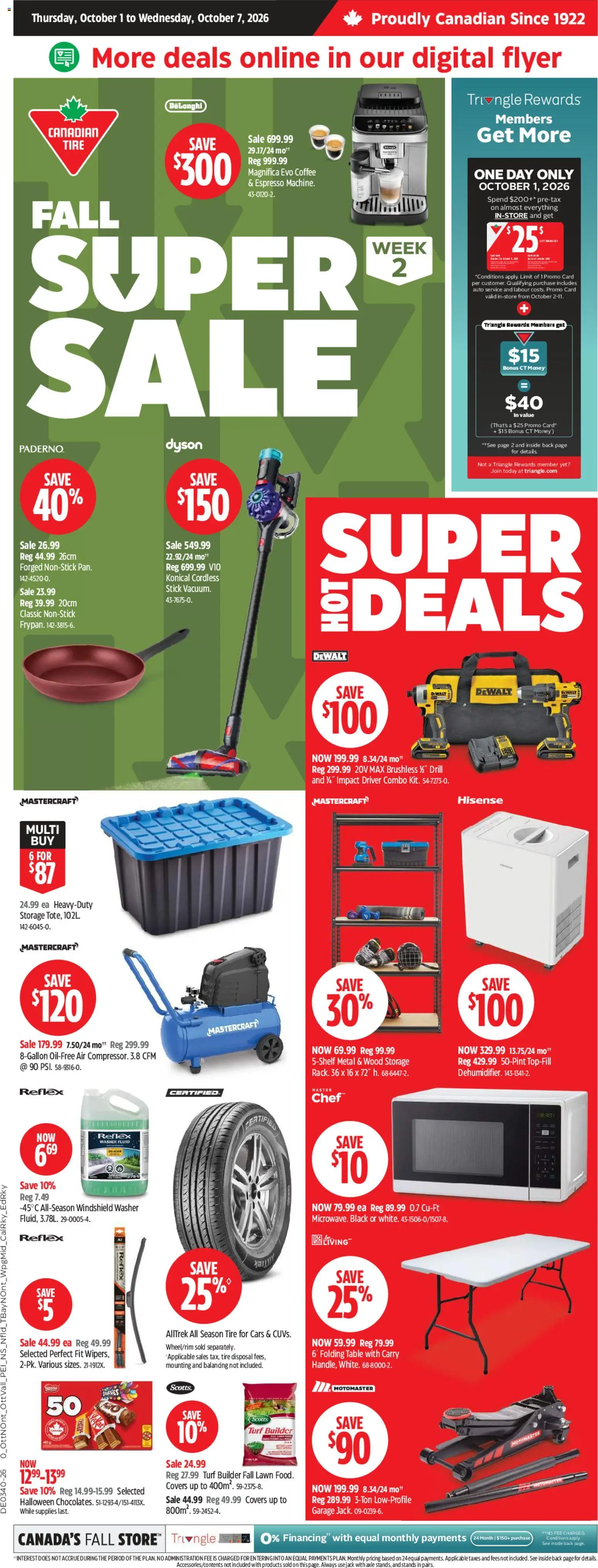 Canadian Tire weekly flyer - page 1- valid from Oct 1, 2026