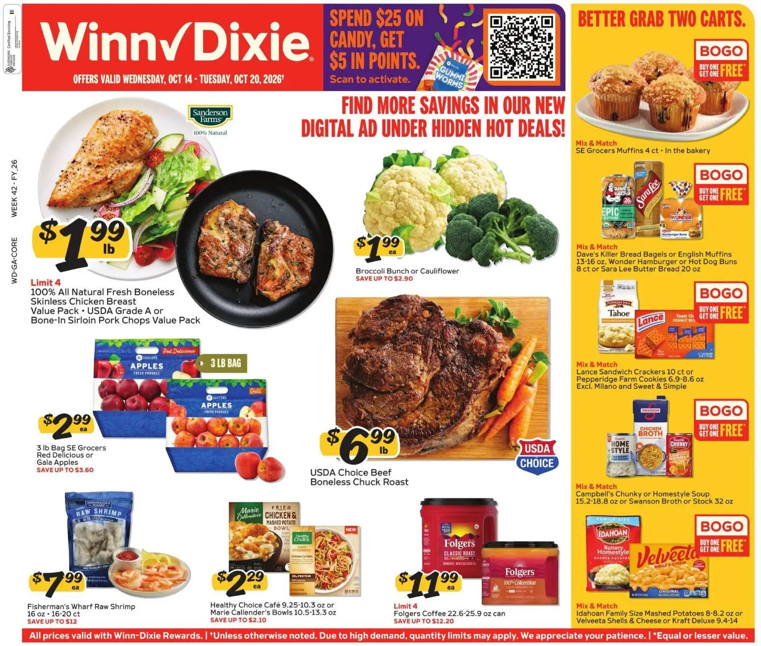 Winn Dixie Weekly Ad - page 1- valid from 10/14/2026