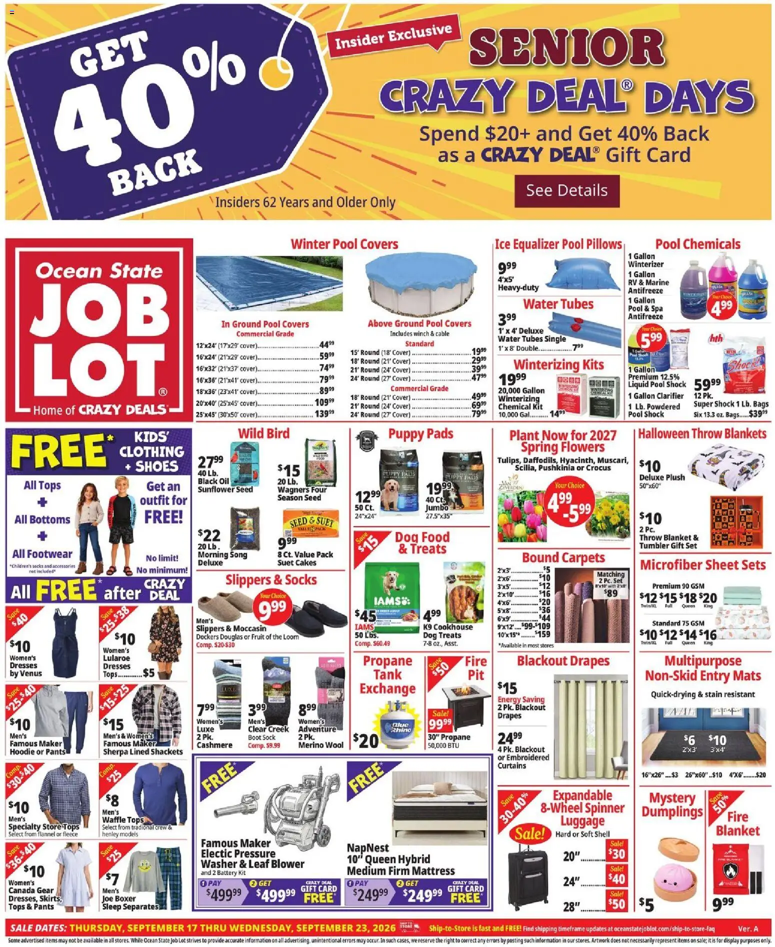 Ocean State Job Lot Weekly Ad - page 1- valid from 09/17/2026