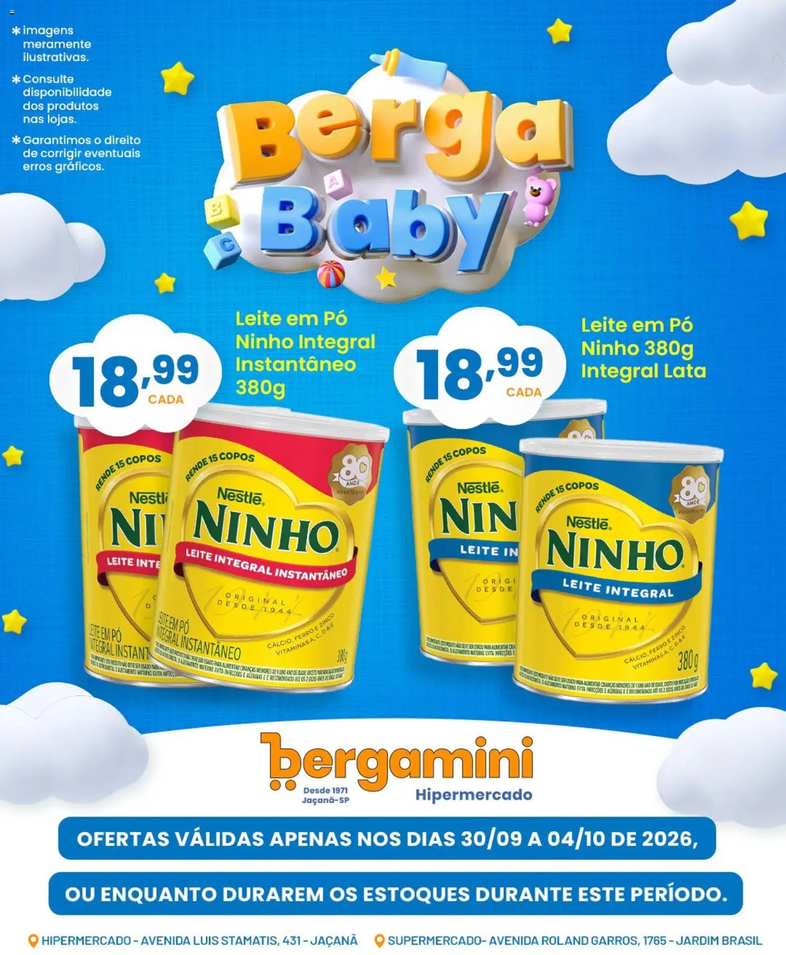 Supermercado Bergamini ofertas Berga Baby - página 1- válido a partir de 30/09/2026
