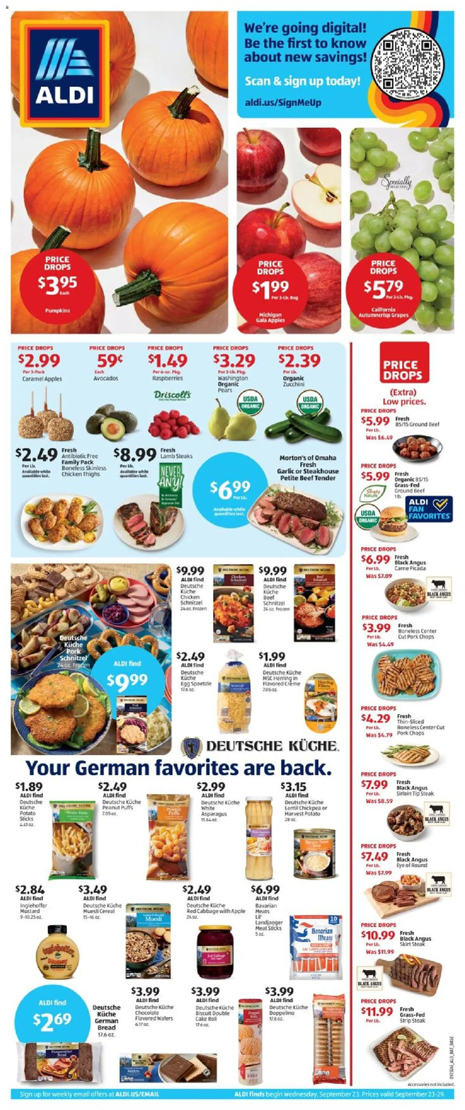 Aldi Weekly Ad - page 1- valid from 09/23/2026