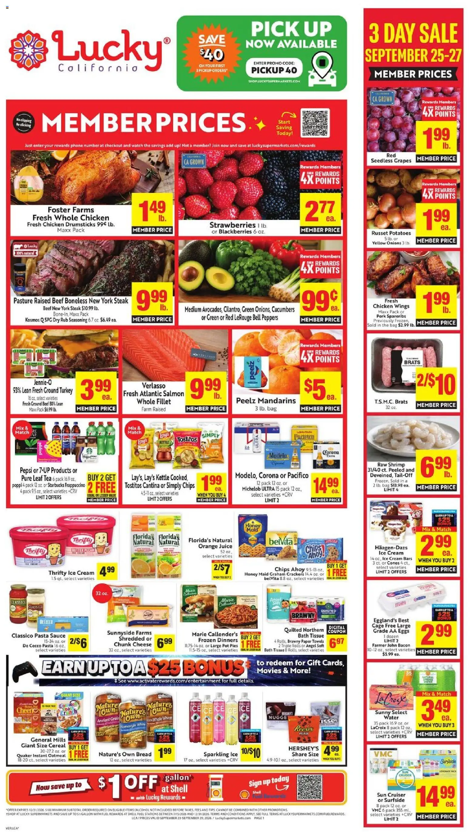 Lucky Supermarkets Weekly Ad - page 1- valid from 09/23/2026