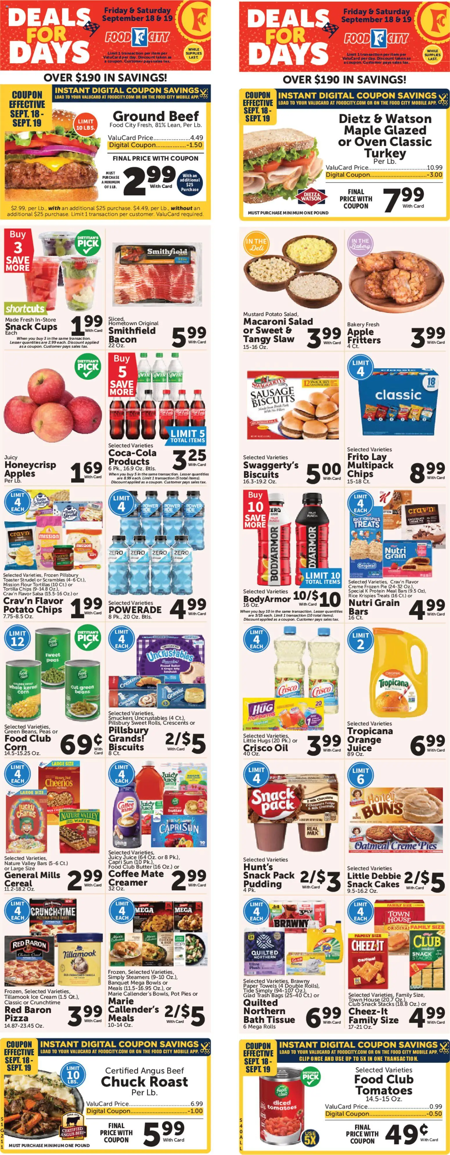 Food City Weekly Ad - page 1- valid from 09/16/2026
