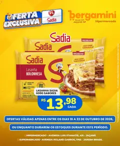 Pré-visualização Supermercado Bergamini ofertas Sadia e a Perdigão válida a partir de 16/10/2026