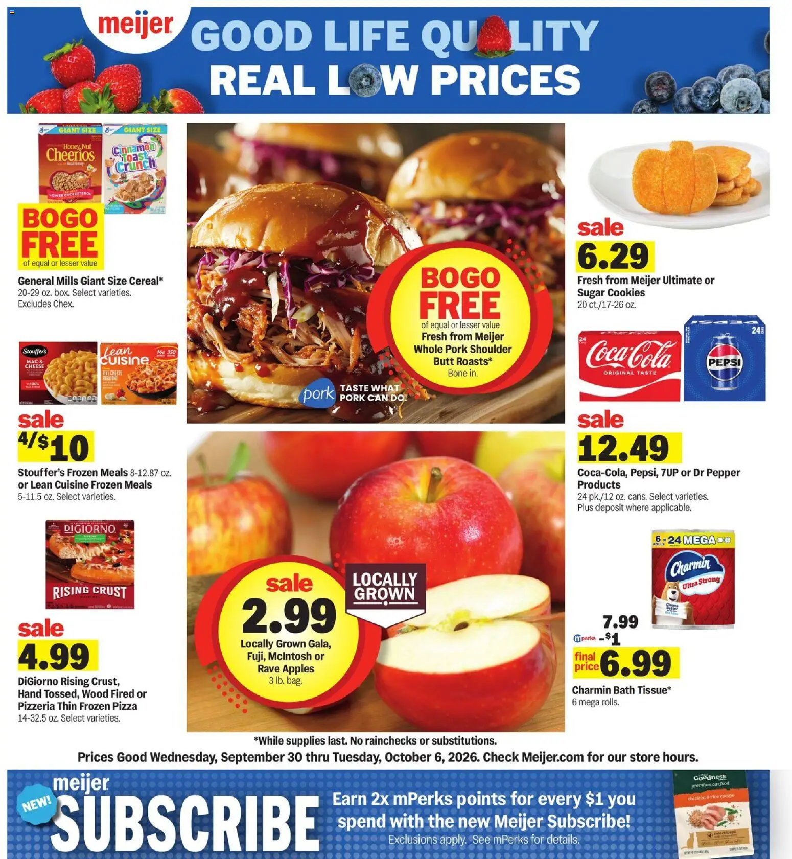 Meijer Weekly Ad - page 1- valid from 09/30/2026