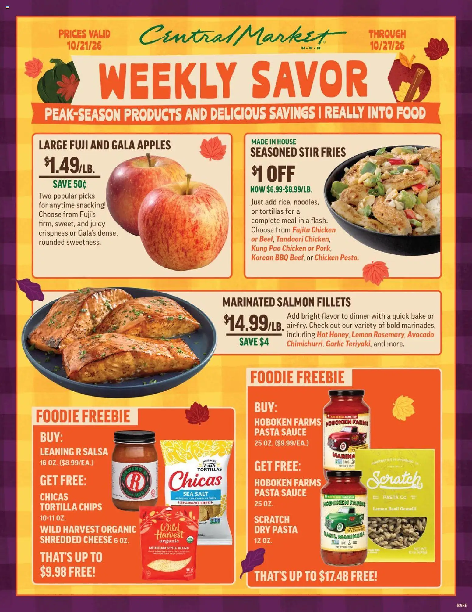 Central Market Weekly Ad - page 1- valid from 10/21/2026