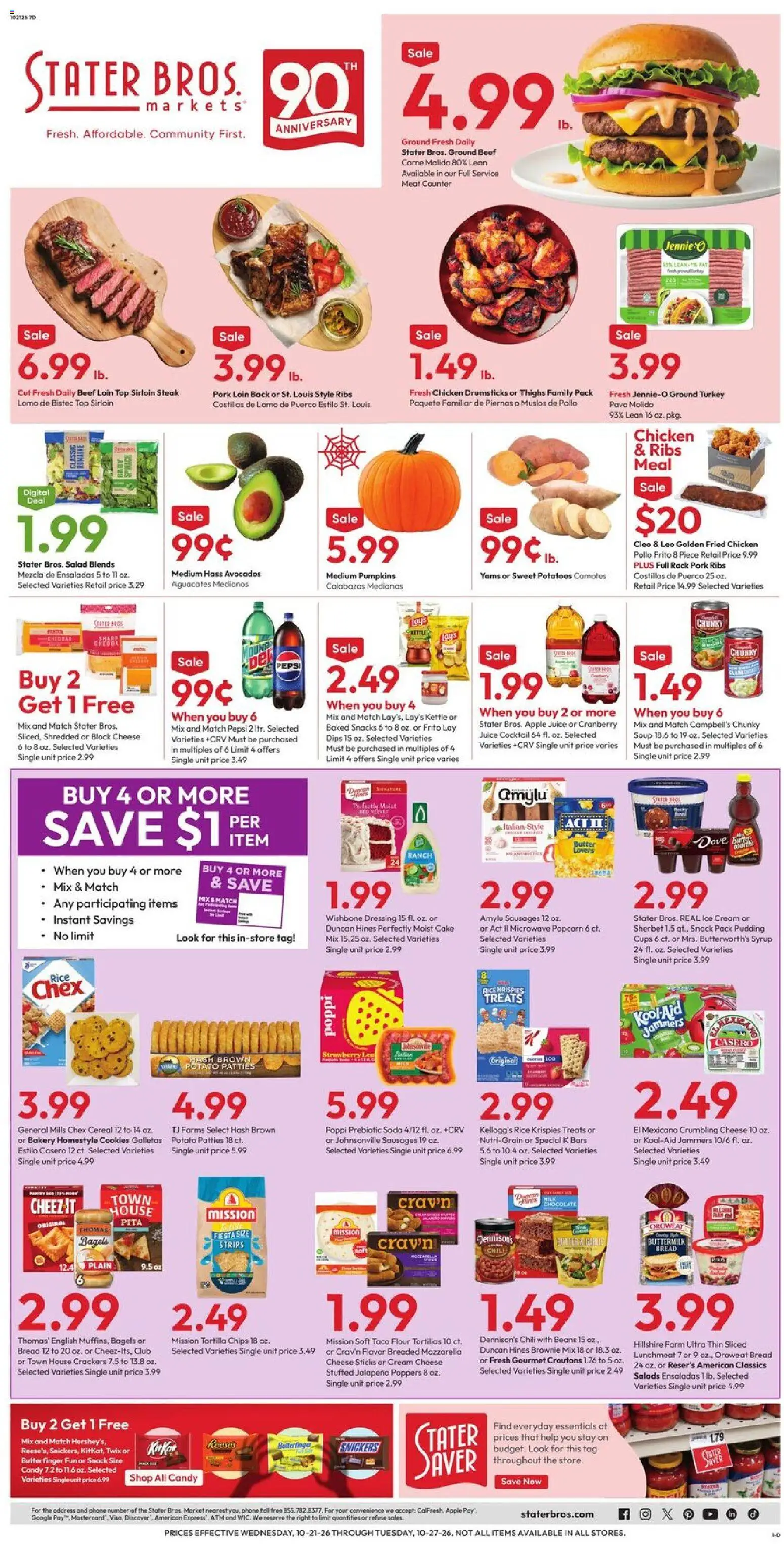 Stater Bros Weekly Ad - page 1- valid from 10/21/2026